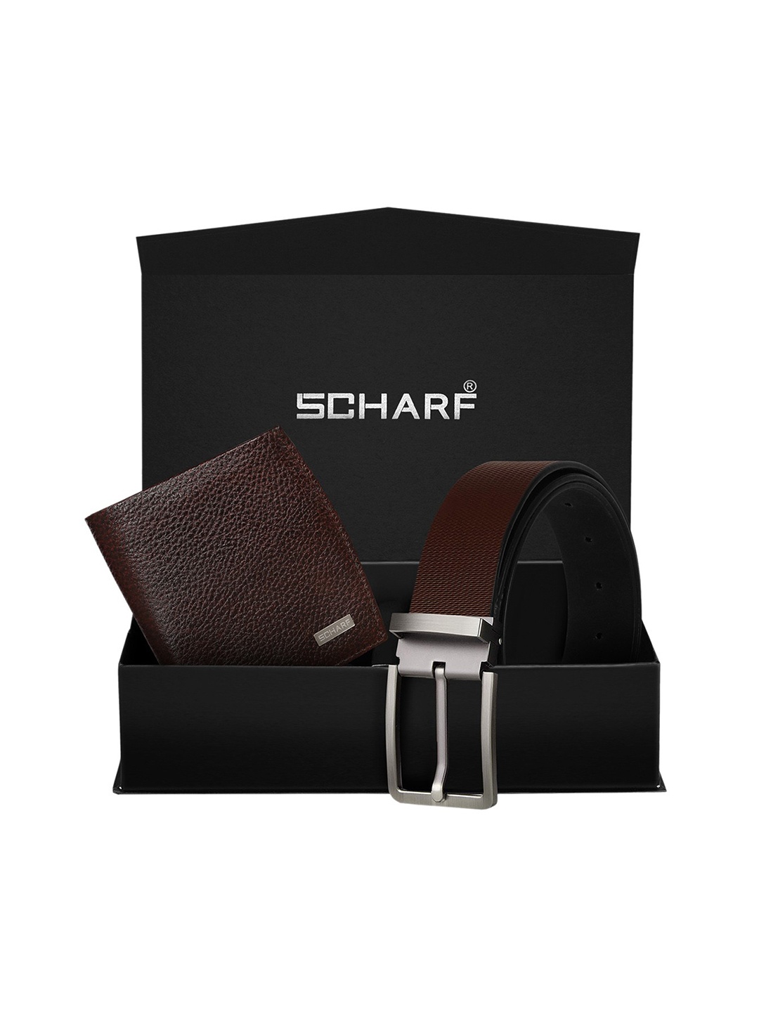 

SCHARF Men Brown Genuine Leather Formal Belt & Wallet Gift Set