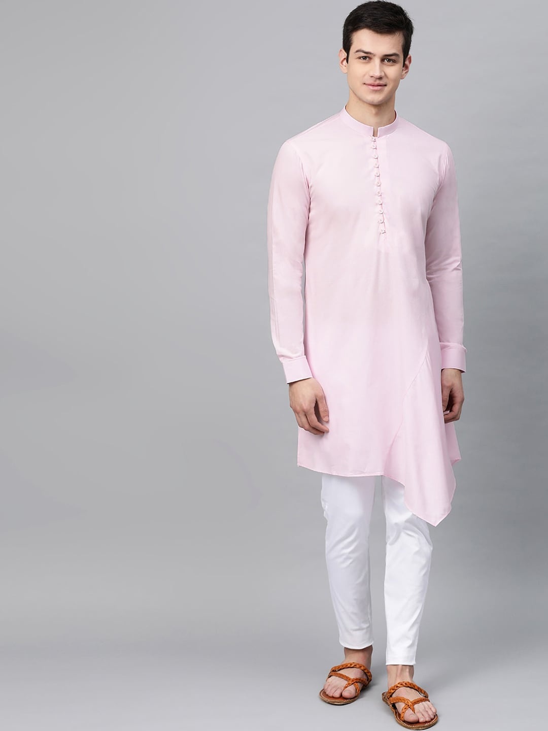 

See Designs Men Pink Solid Kurta with Pyjamas