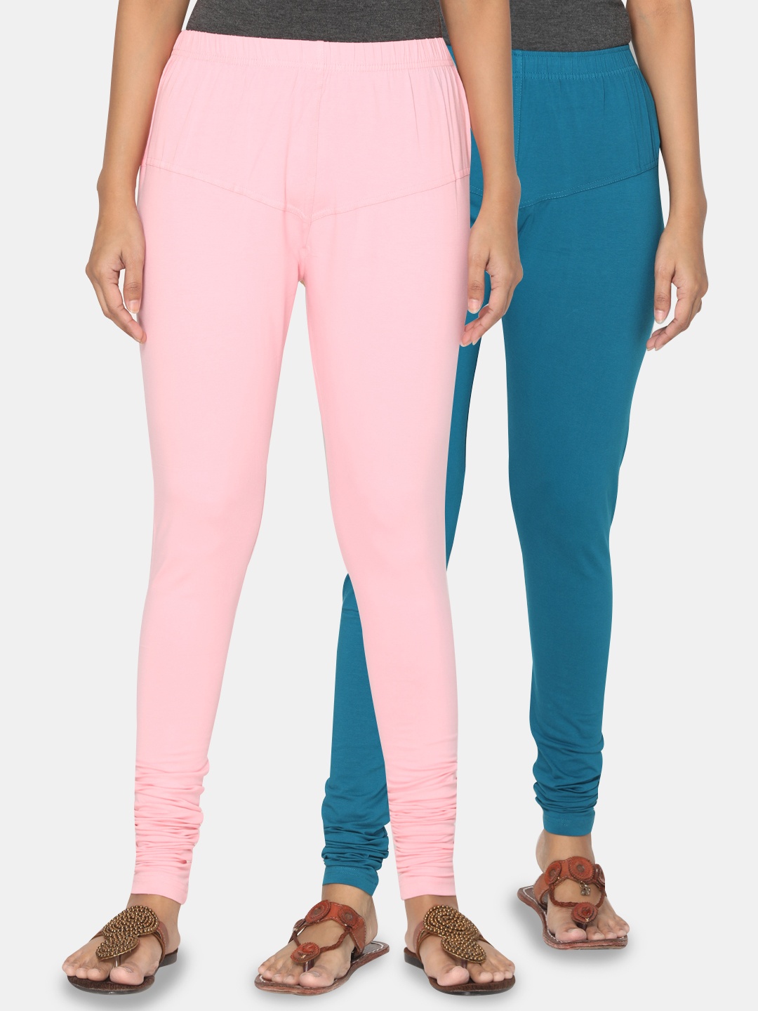 

TSG Bliss Women Pack of 2 Churidar Leggings, Pink