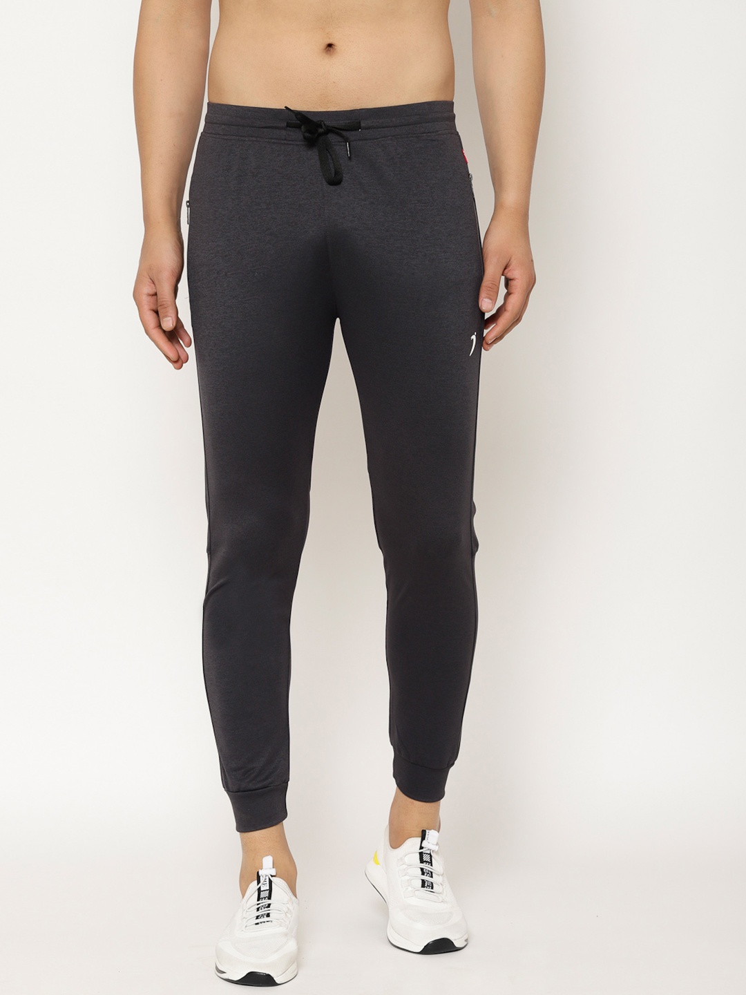 

Sapper Men Charcoal Grey Solid Stretchable Polyester Track Pants