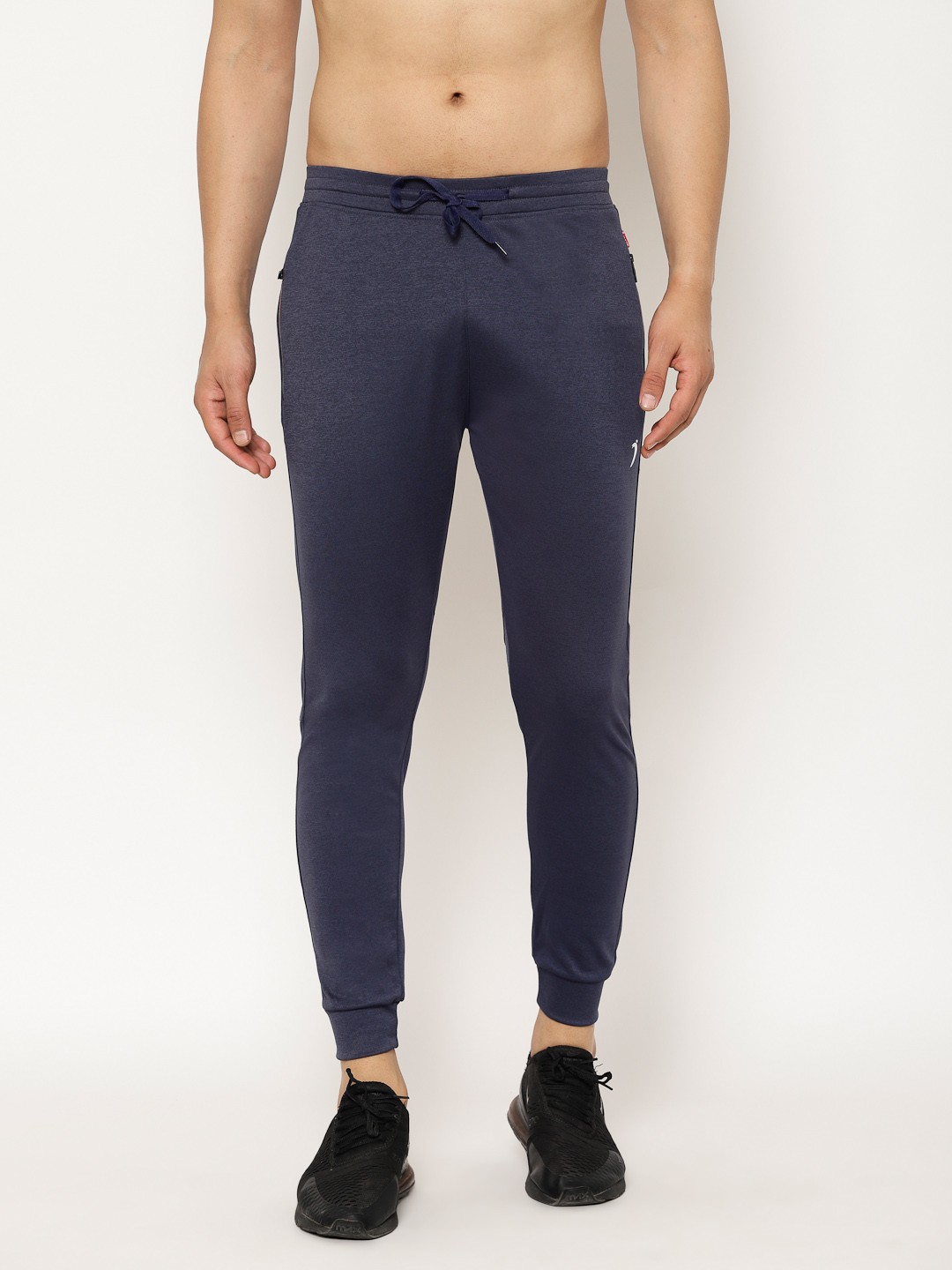 

Sapper Men's Navy Blue Solid Stretchable Polyester Track Pant