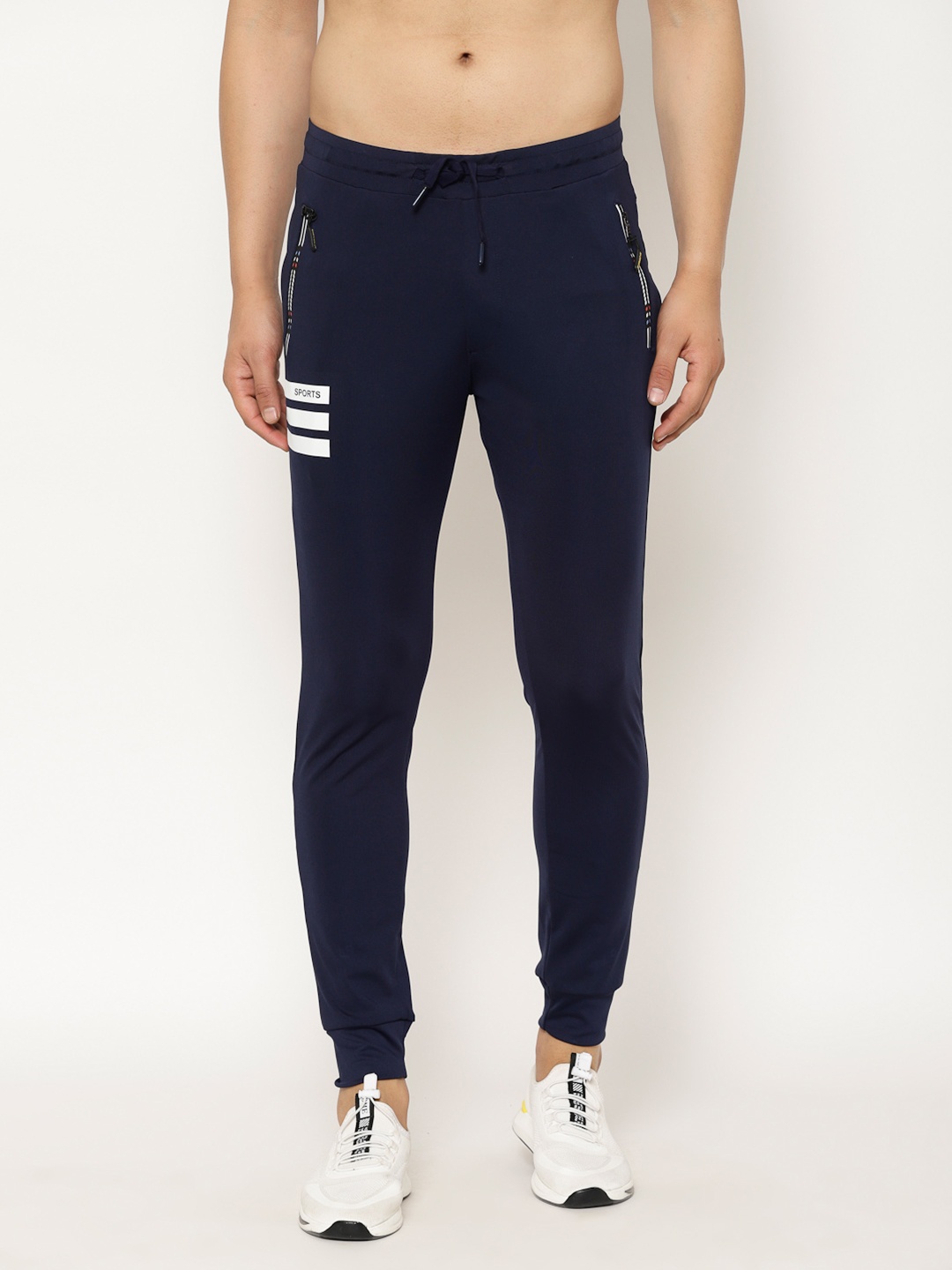 

SAPPER Men Navy Blue Solid Slim Fit Joggers
