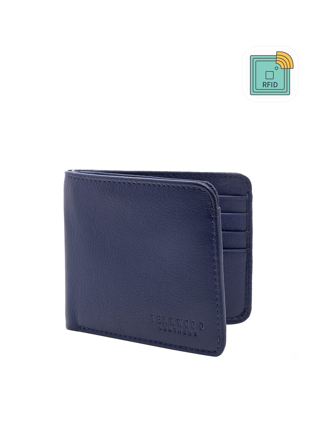 

Teakwood Leathers Men Navy Blue Solid Two Fold Wallet