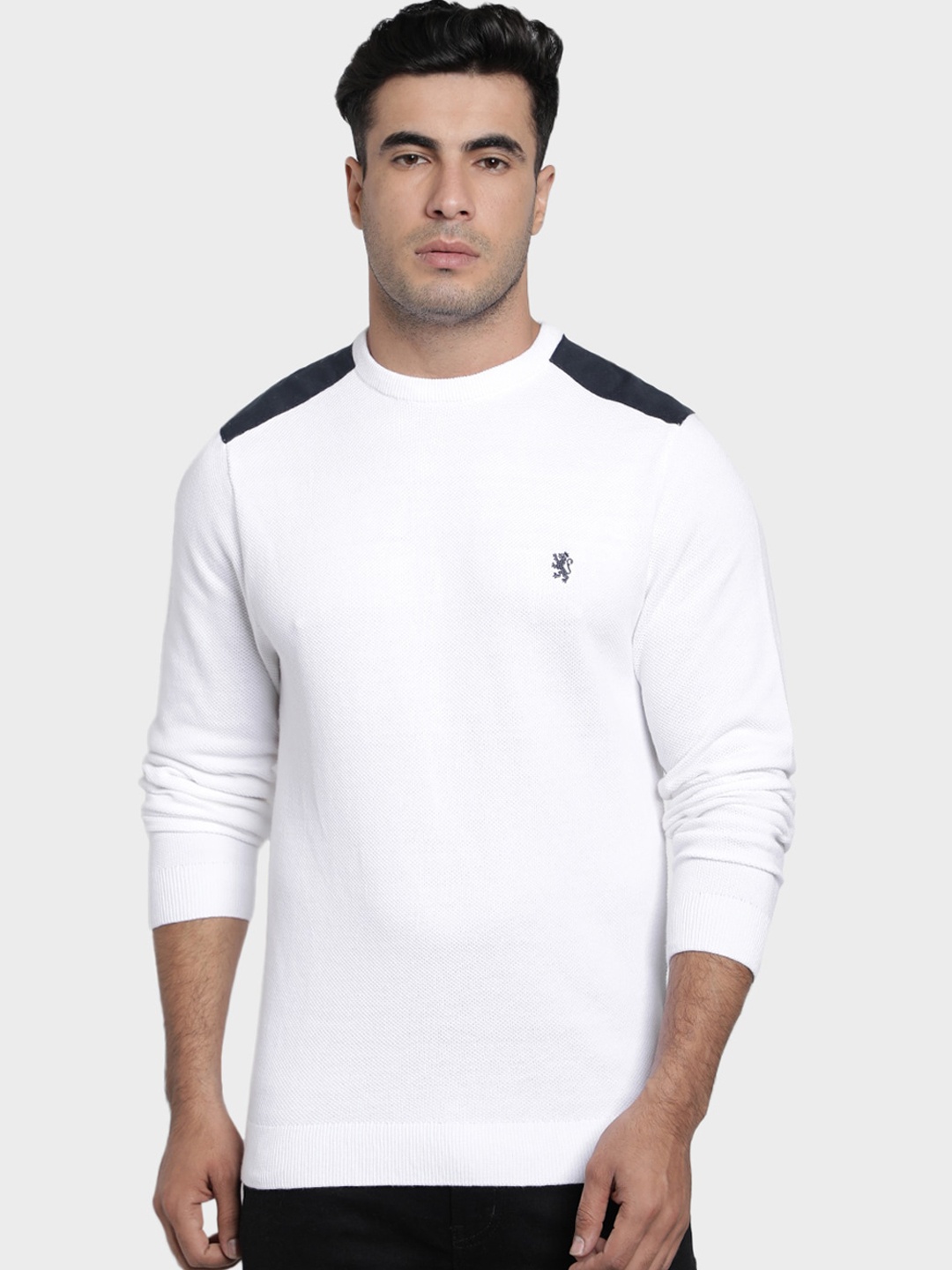 

Red Tape Men White Solid Pullover Sweater