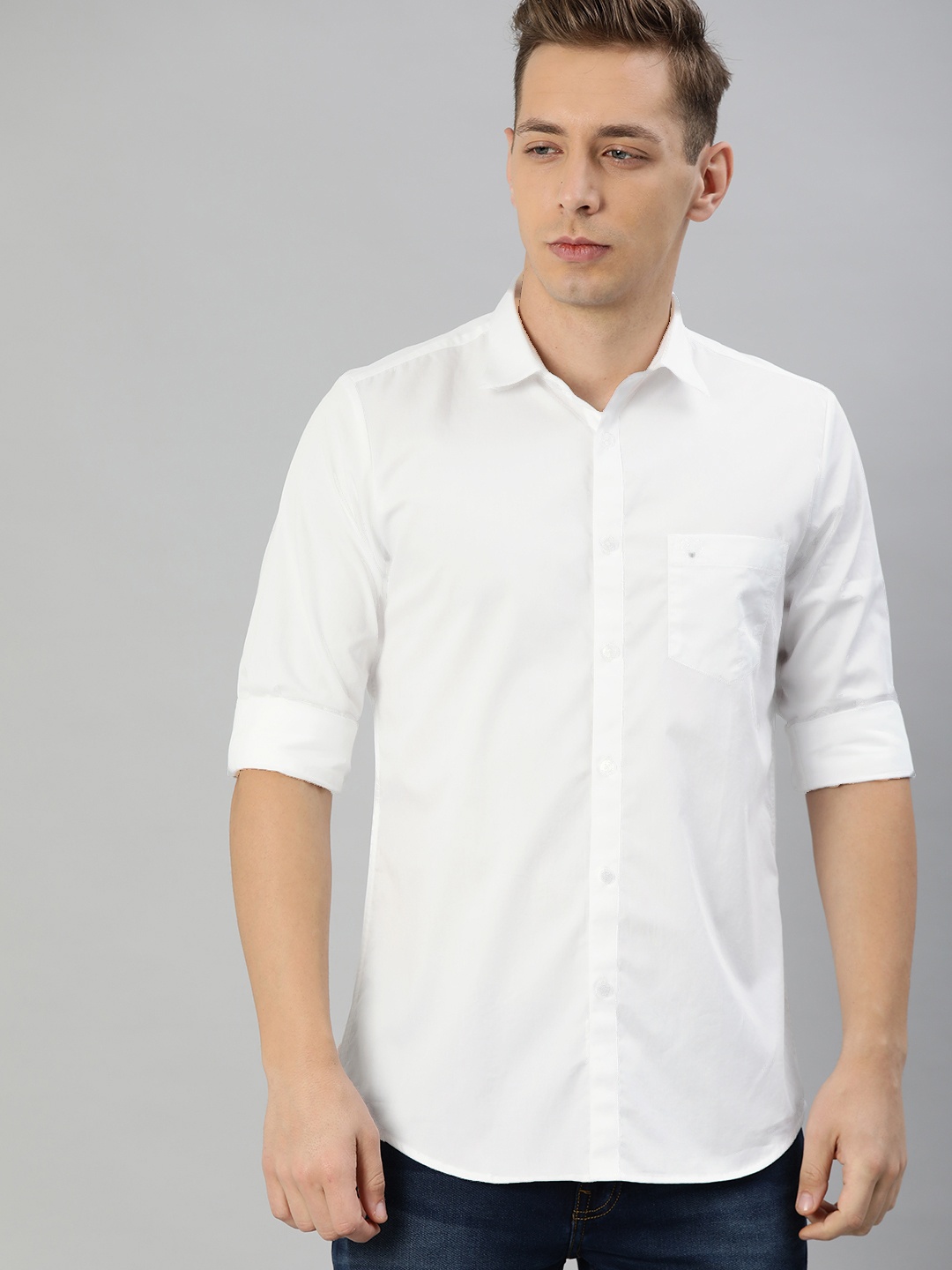 

Allen Solly Men White Slim Fit Solid Casual Shirt