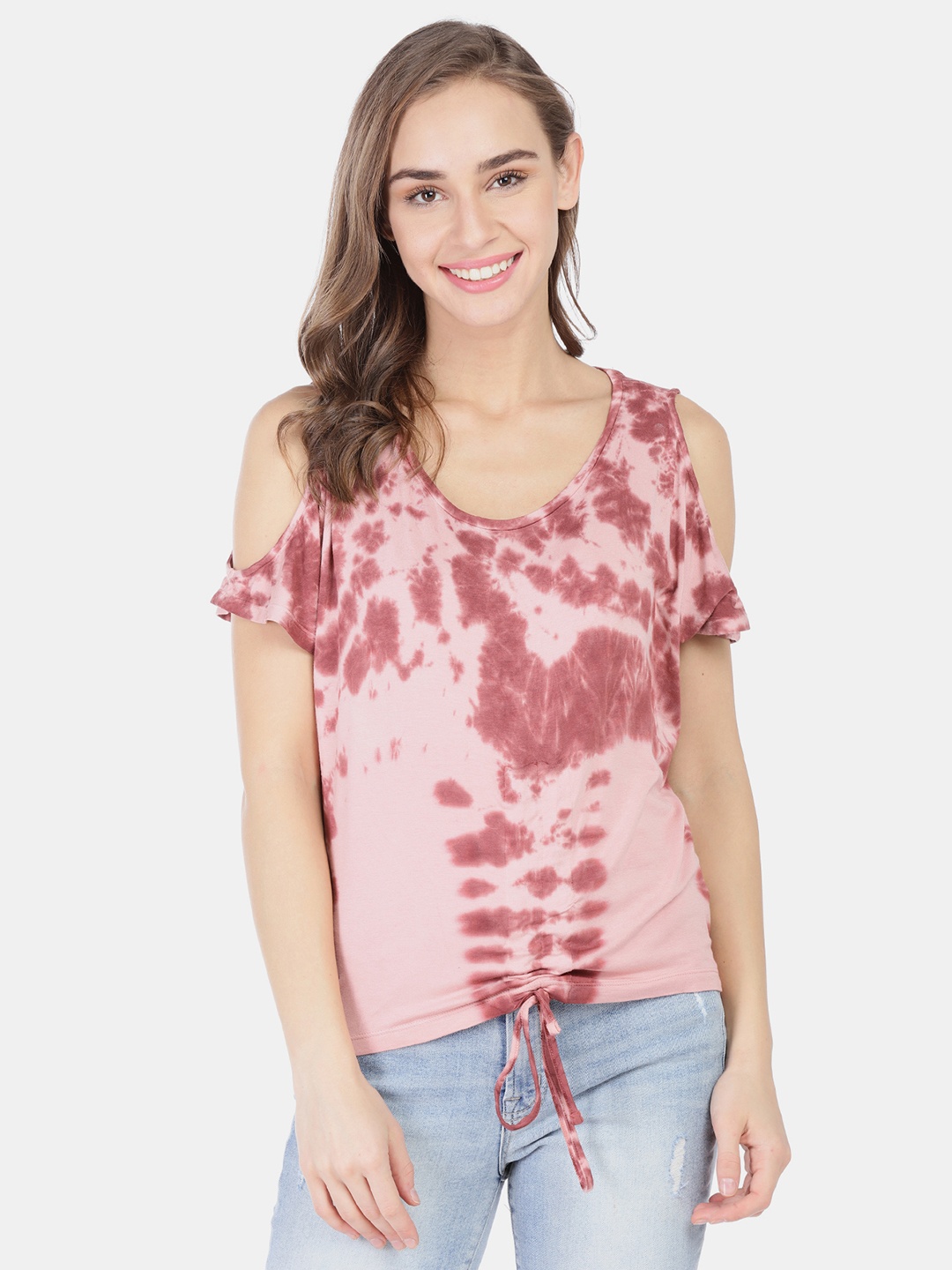 

Aeropostale Women Pink Dyed Top