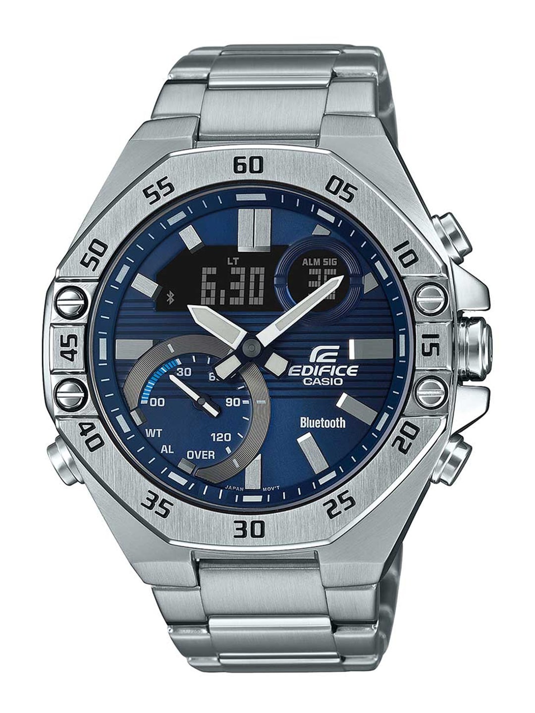 

CASIO Men Blue & Silver-Toned Bluetooth Analogue Edifice Watch ED492 ECB-10D-2ADF