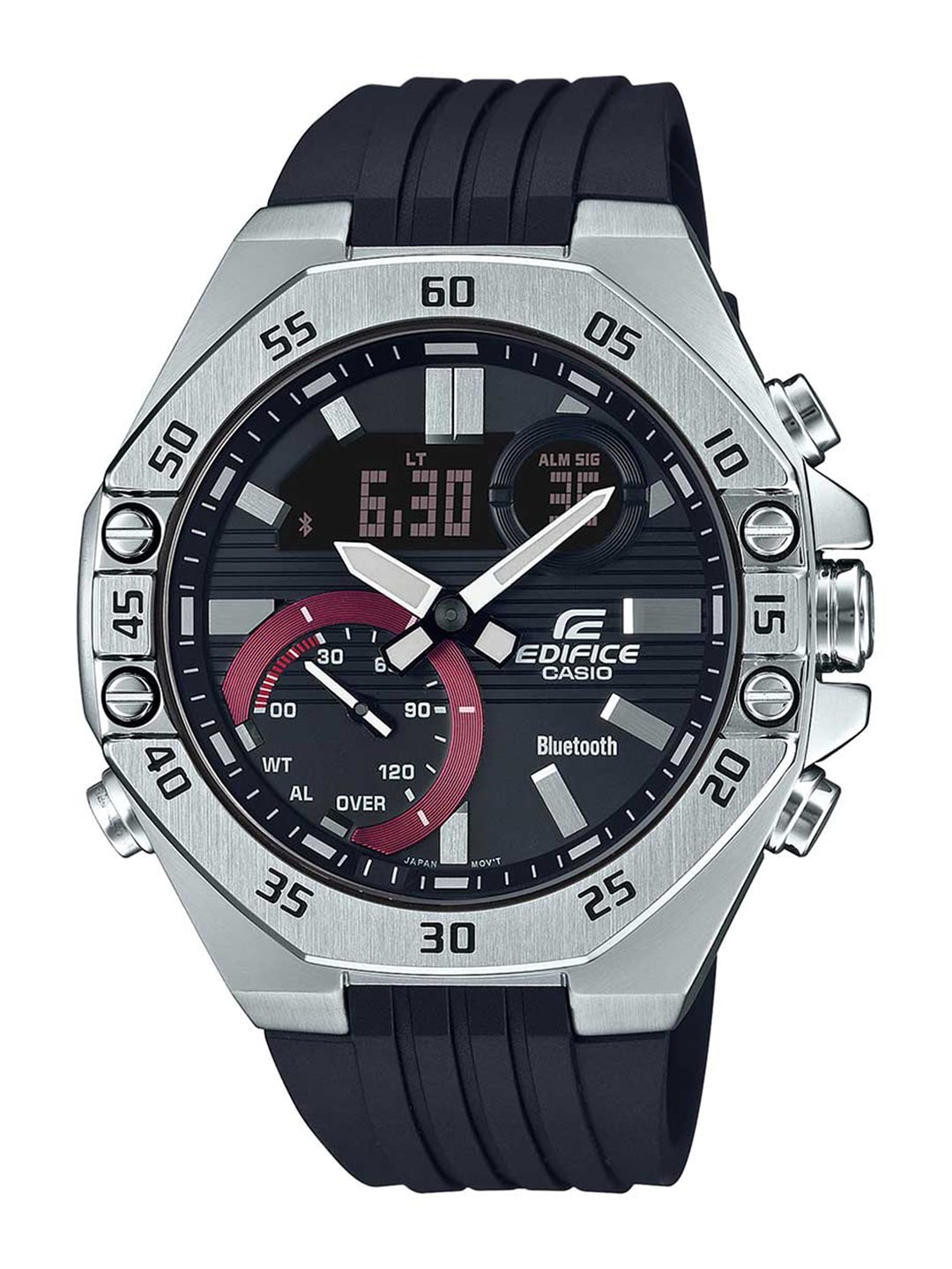 

CASIO Men Black & Silver-Toned Bluetooth Analogue Watch ED495
