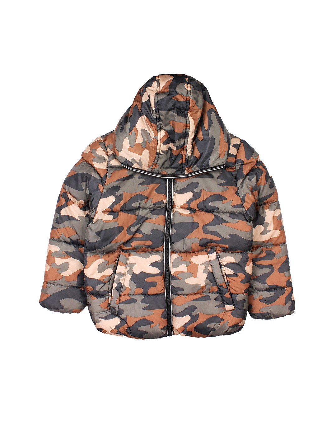 

Lil Lollipop Kids Green Printed Insulator Padded Hooded Jacket