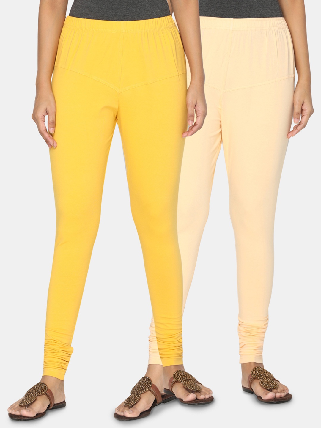 

TSG Bliss Women Pack of 2 Churidar Leggings, Gold