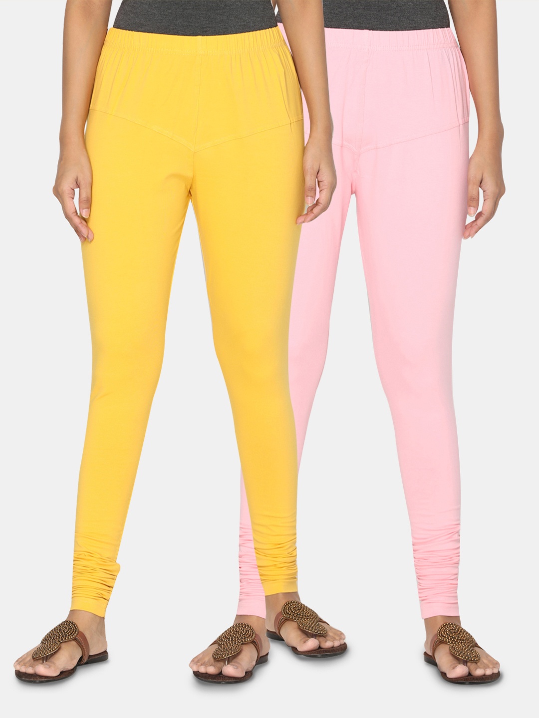 

TSG Bliss Women Pack of 2 Churidar Leggings, Gold
