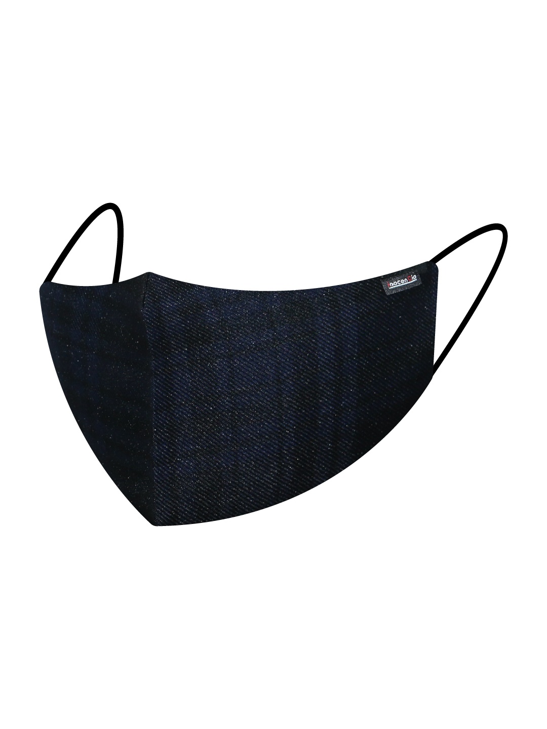 

inocenCia Black & Blue Checked 2 Ply Premium Fabric Reusable Cloth Mask