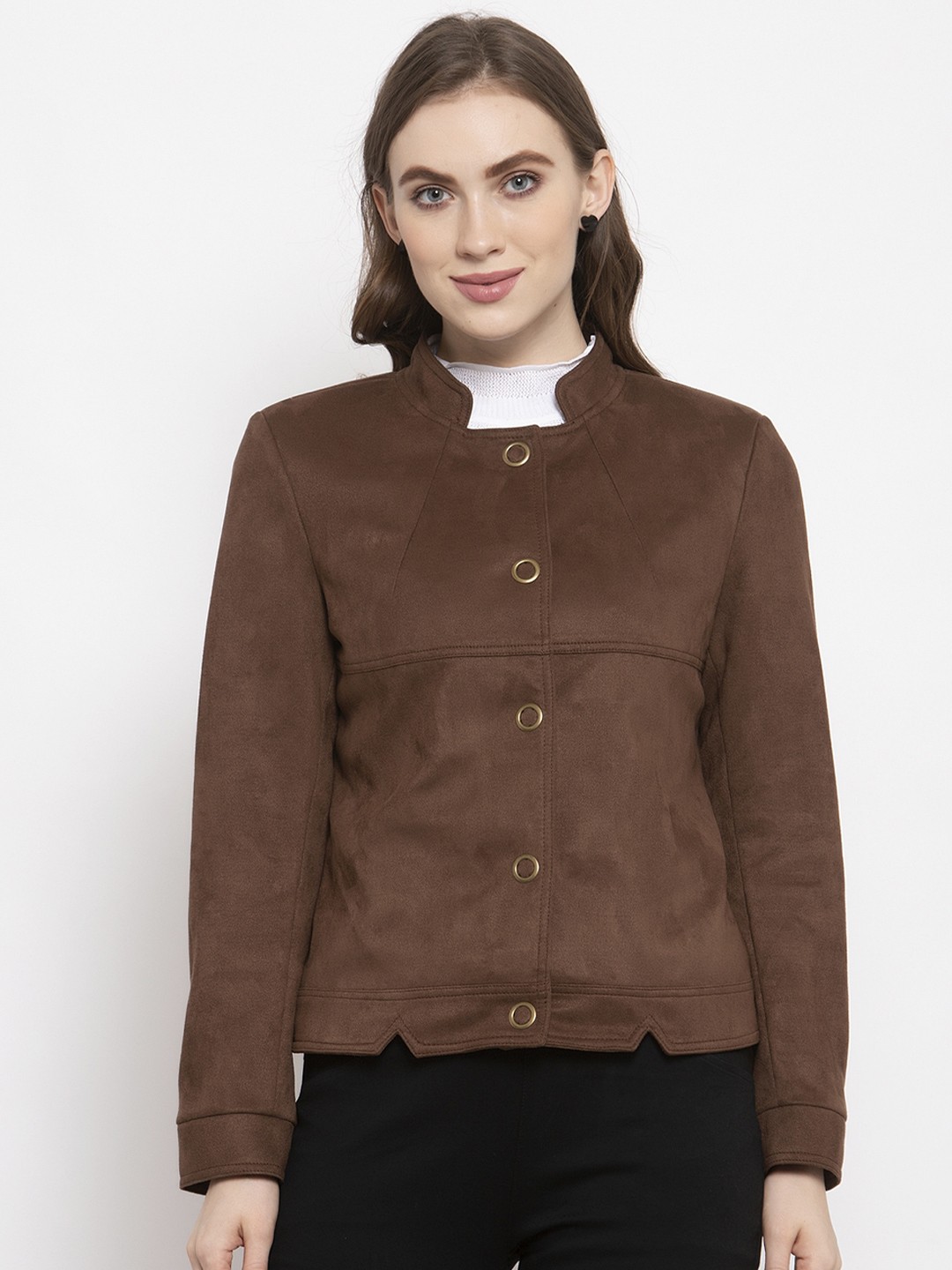 

Gipsy Women Coffee Brown Solid Tailored Jacket