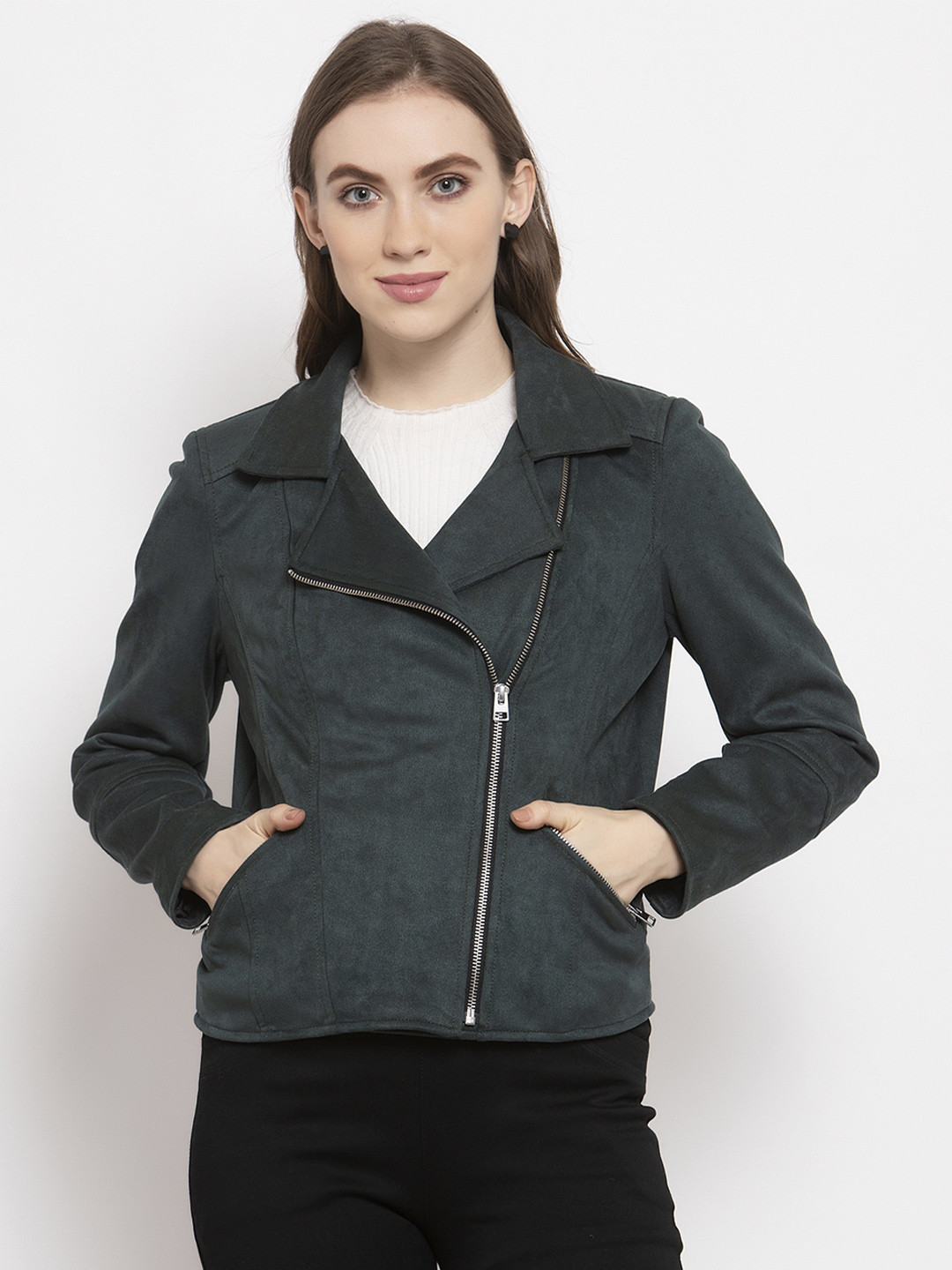 

Gipsy Women Green Striped Padded Jacket