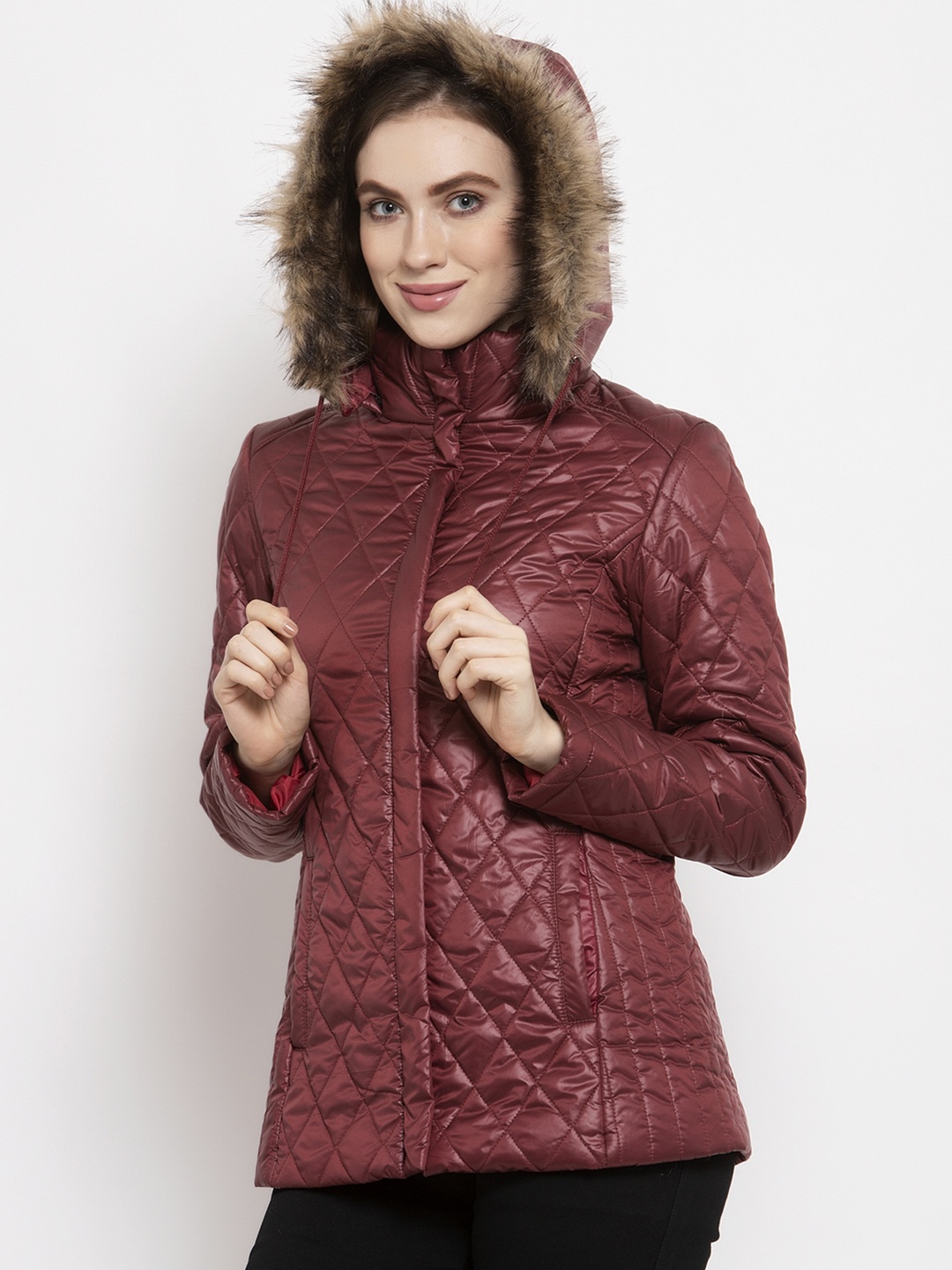 

Gipsy Women Maroon Solid Quilted Jacket