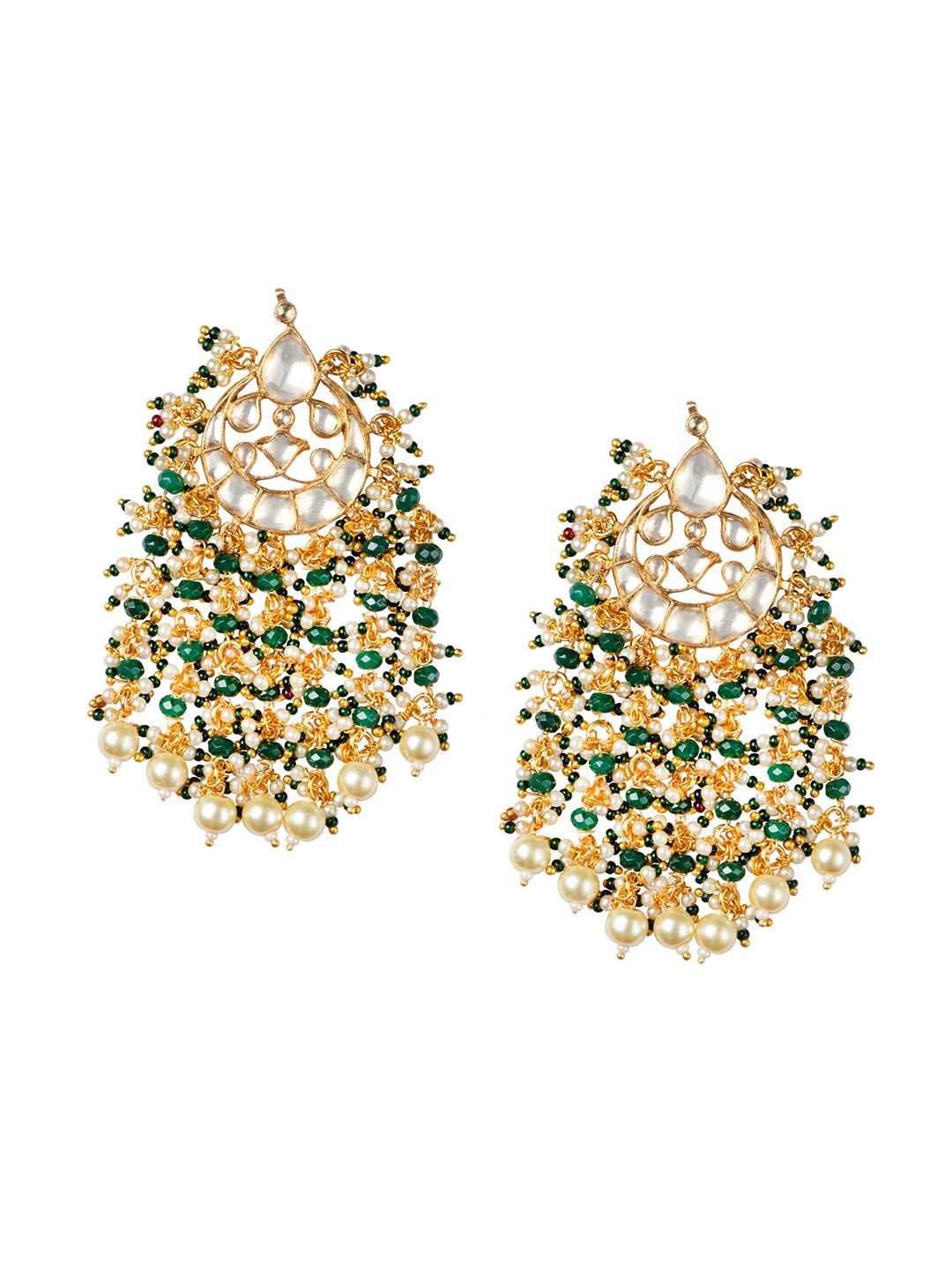 

MORKANTH JEWELLERY White & Green Contemporary Chandbalis