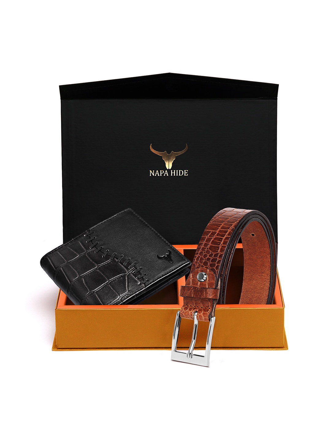 

NAPA HIDE Men Brown RFID Protected Genuine Leather Accessory Gift Set