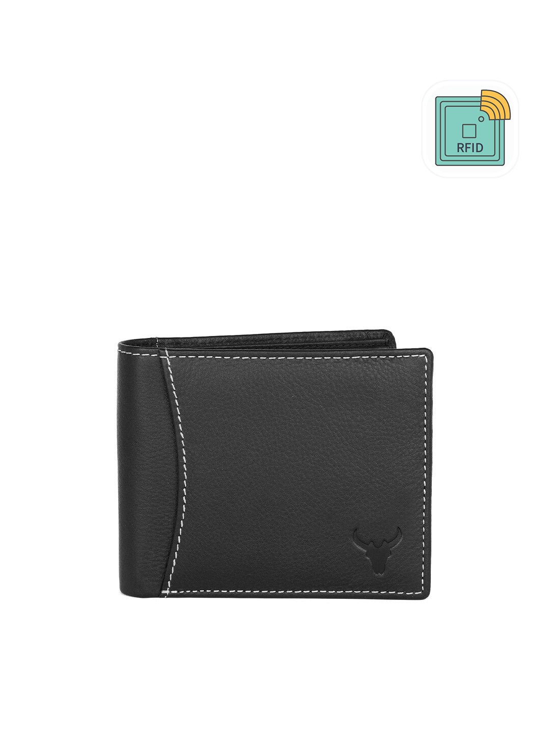 

NAPA HIDE Men Black Solid RFID Protected Genuine Leather Two Fold Wallet