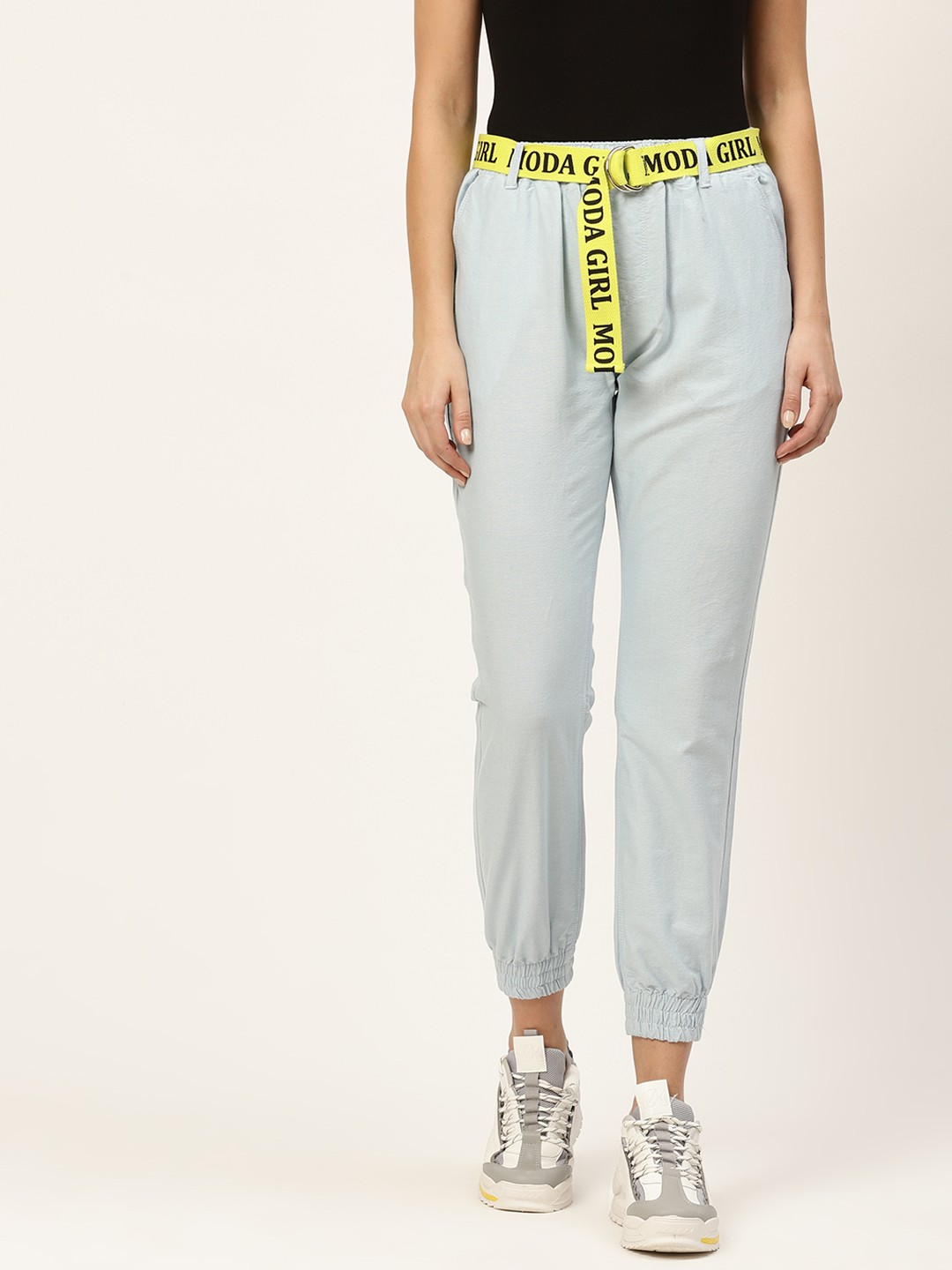 

Moda Rapido Women Blue Regular Fit Solid Pure Cotton Joggers
