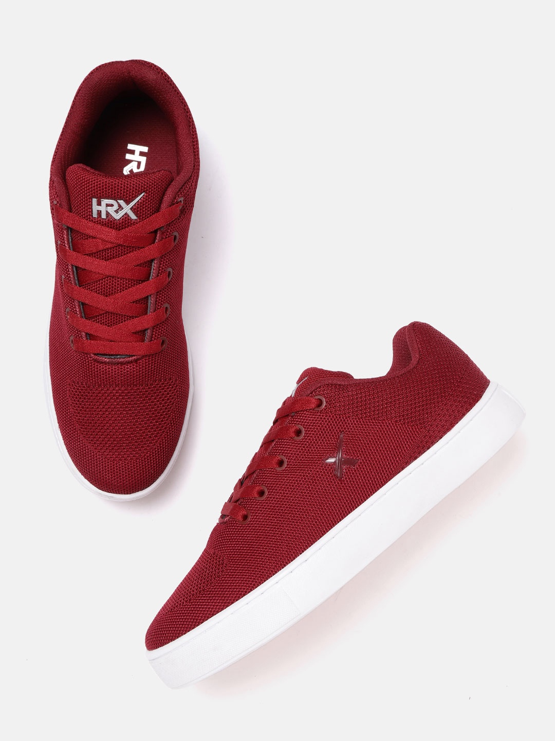 

HRX by Hrithik Roshan Men Maroon Fly Woven Design Sneakers