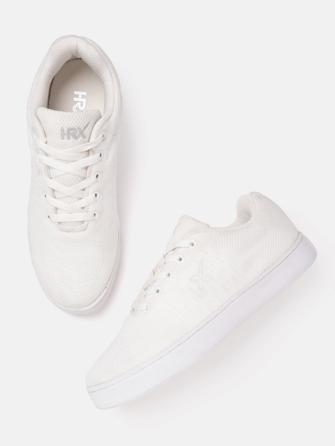 

HRX by Hrithik Roshan Men Off-White Woven Design Fly Sneakers