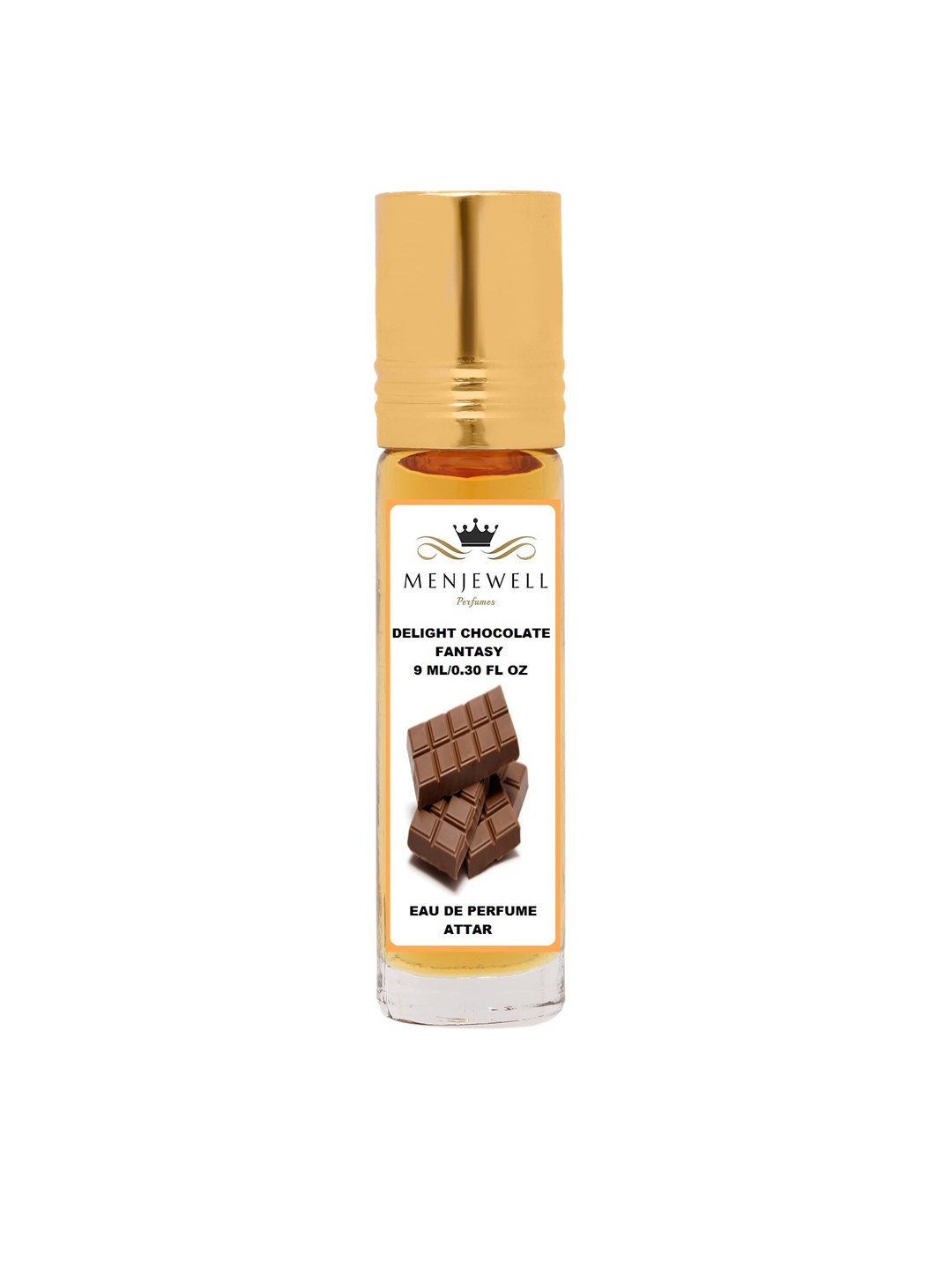 

Menjewell Delight Chocolate Fantasy EAU DE Perfume Attar 9 ml, Yellow