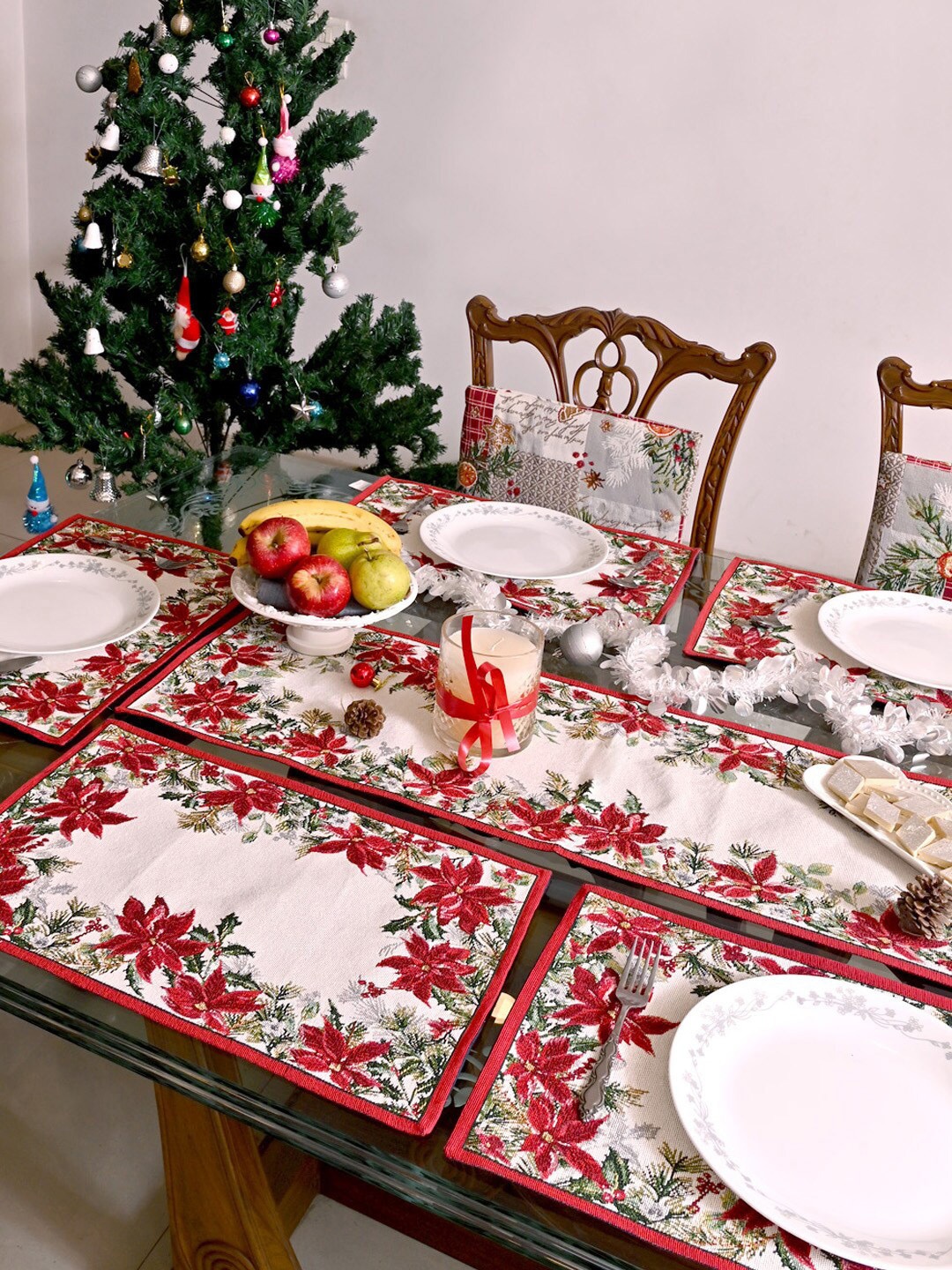 

AVI Living Cherry Blossom Six Seater Table Placemat, Maroon