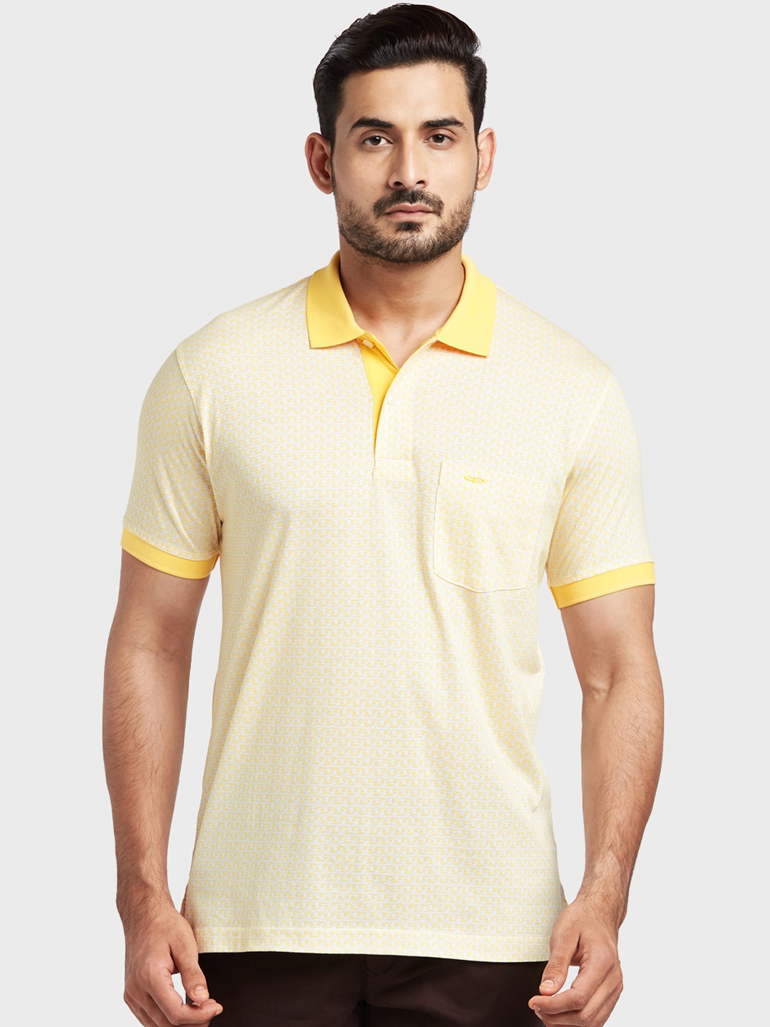 

ColorPlus Men Yellow Solid Polo Collar T-shirt