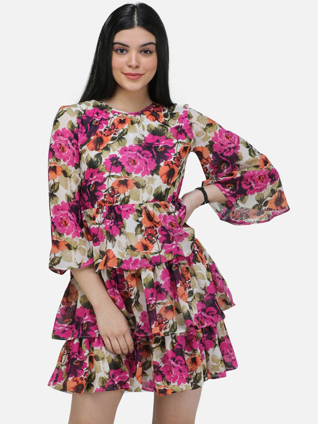 

SCORPIUS Women Pink Printed A-Line Dress