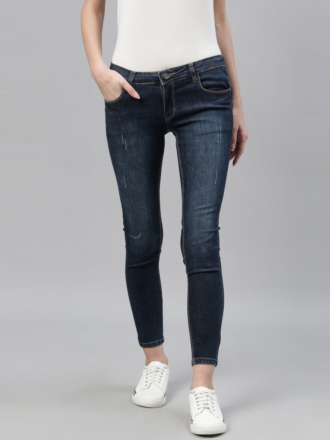 

ZHEIA Women Blue Skinny Fit Mid-Rise Clean Look Jeans