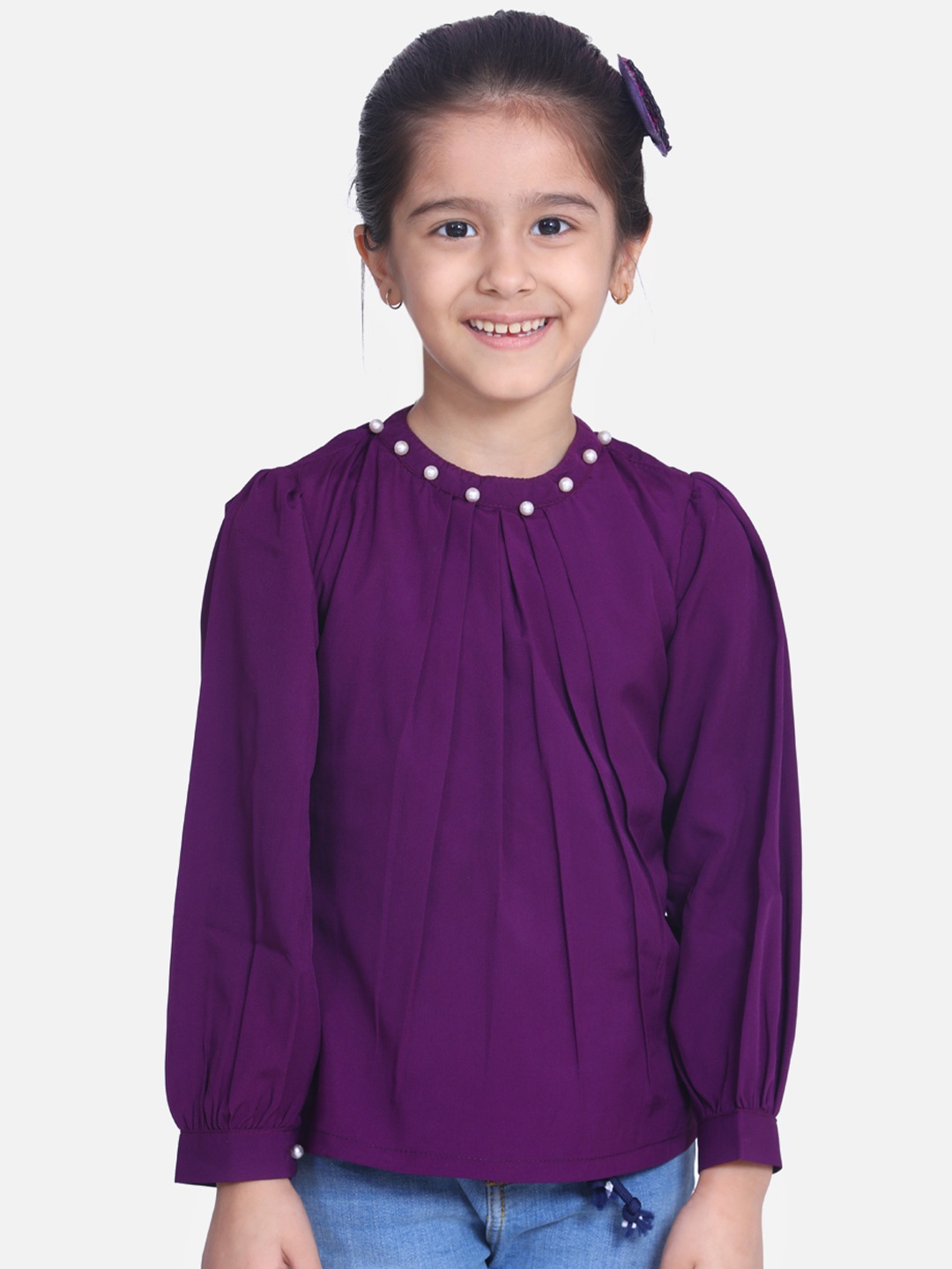 

Cutiekins Girls Purple Solid Top