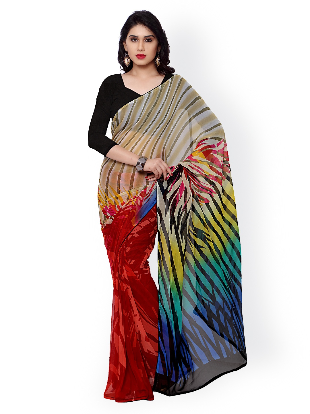 

Kalista Multicoloured Georgette Printed Saree, Multi