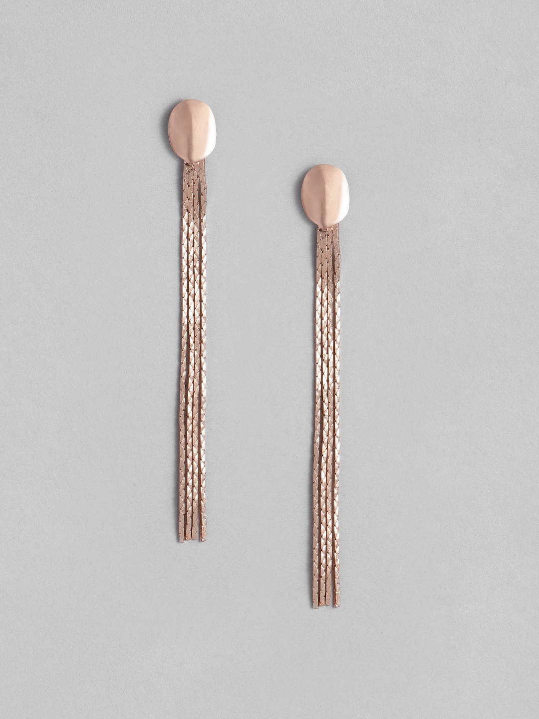 

Estele Rose Gold-Plated Contemporary Drop Earrings