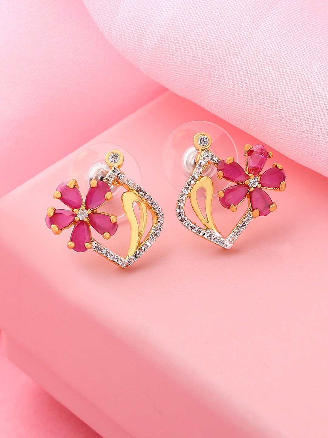 

Estele Pink & White Contemporary Studs