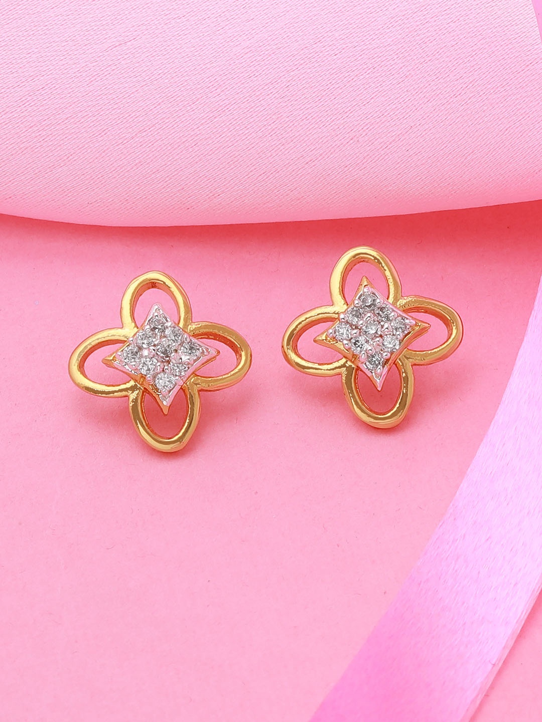 

Estele White Gold Plated Handcrafted Contemporary Drop Earrings