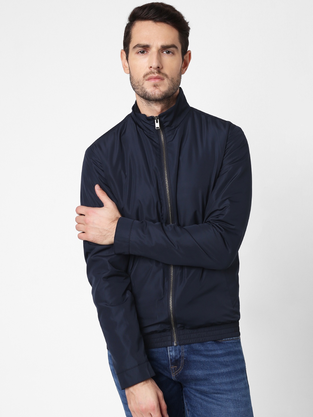 

SELECTED Men Blue Lightweight Bomber Jacket