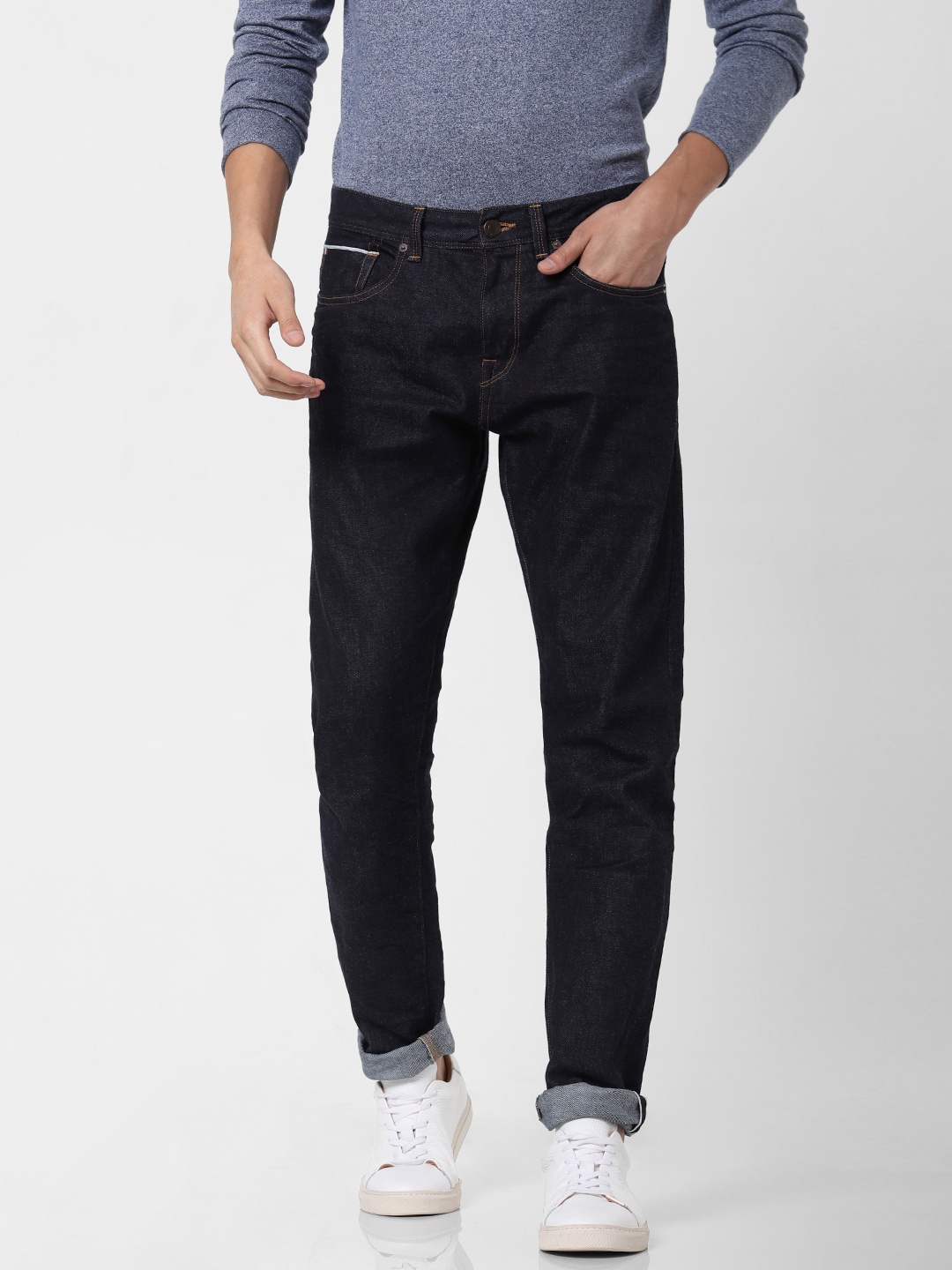 

SELECTED Men Blue Slim Tapered Fit Mid-Rise Clean Look Stretchable Jeans