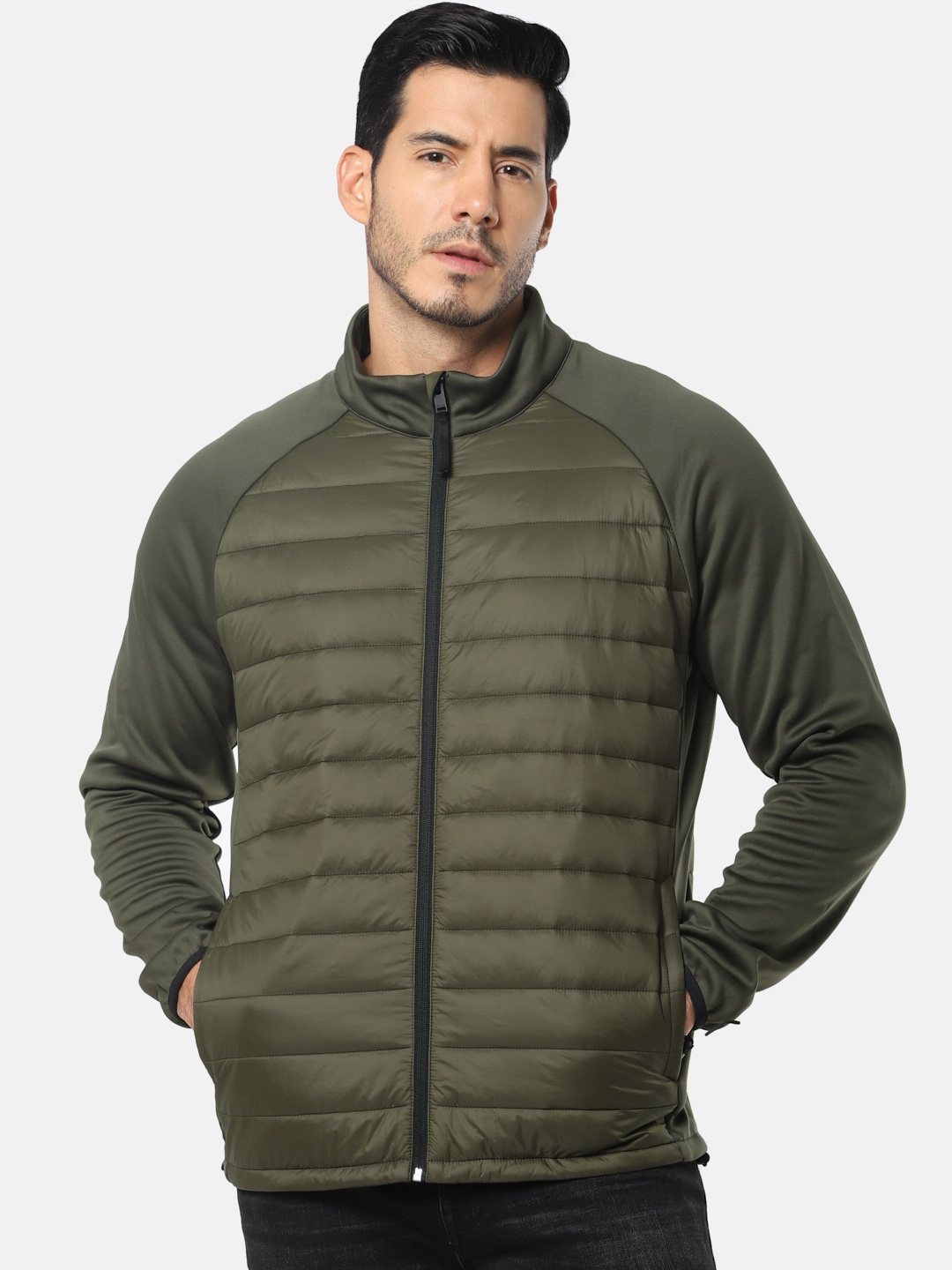 

SELECTED Men Olive Green Insulator Puffer Jacket
