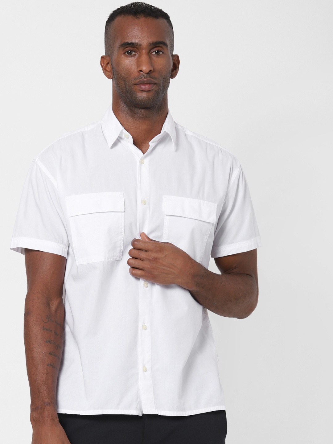 

SELECTED Men White Regular Fit Solid Casual Shirt