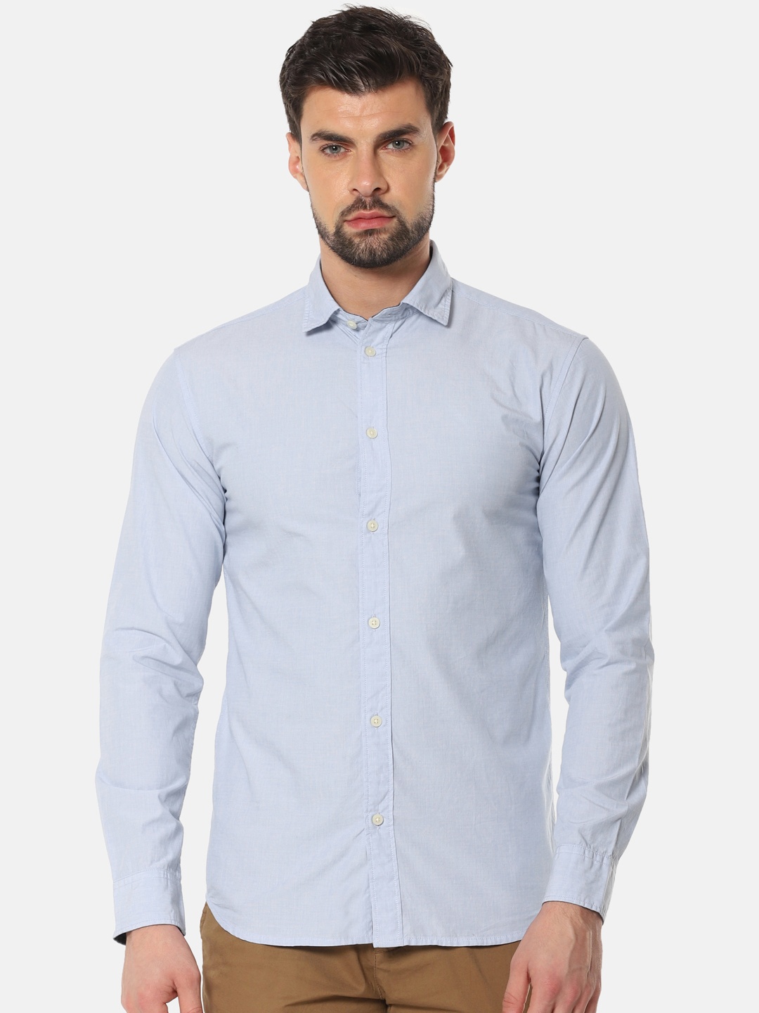 

SELECTED Men Blue Slim Fit Solid Casual Shirt