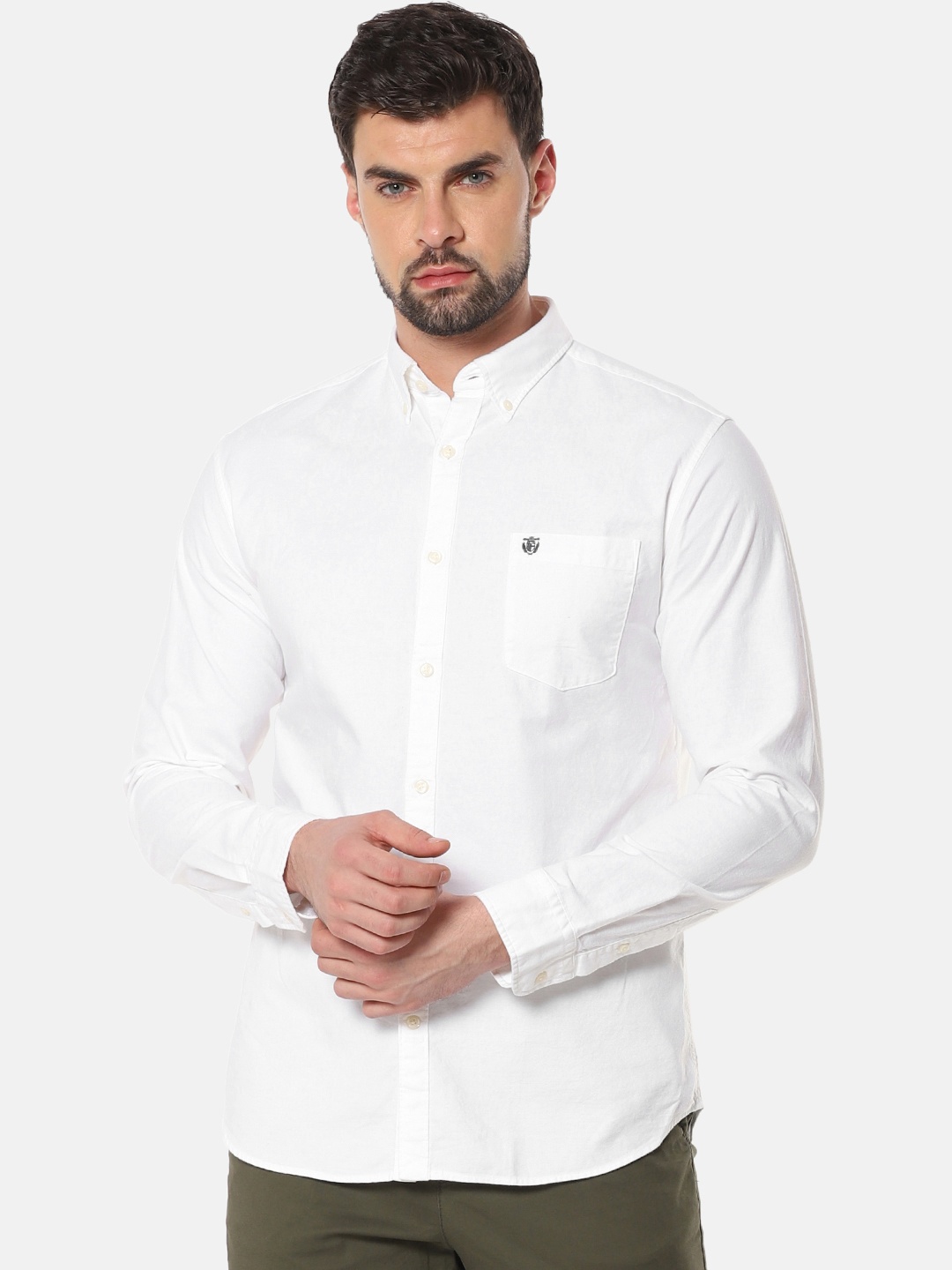 

SELECTED Men White Regular Fit Solid Casual Shirt