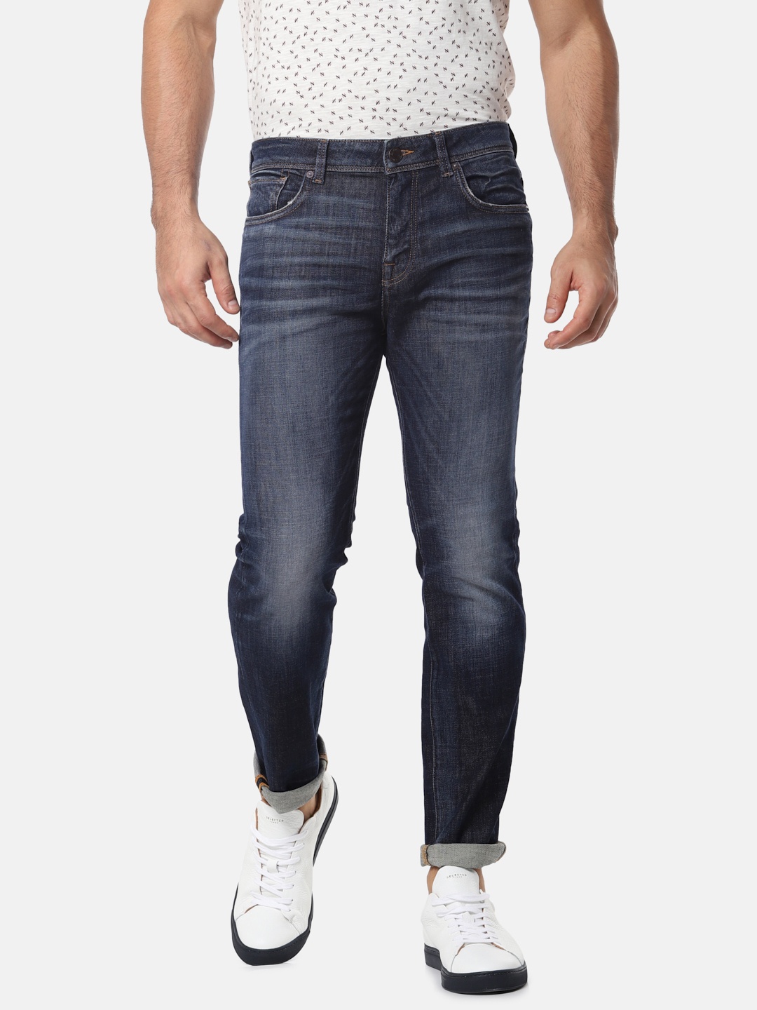 

SELECTED Men Blue Leon Slim Fit Mid-Rise Clean Look Stretchable Jeans