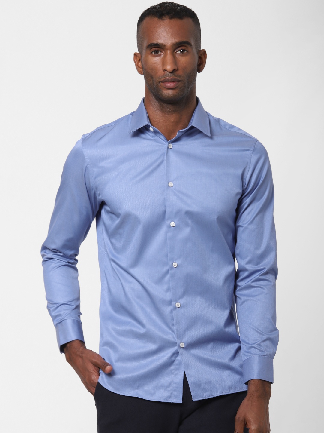

SELECTED Men Blue Slim Fit Solid Casual Shirt