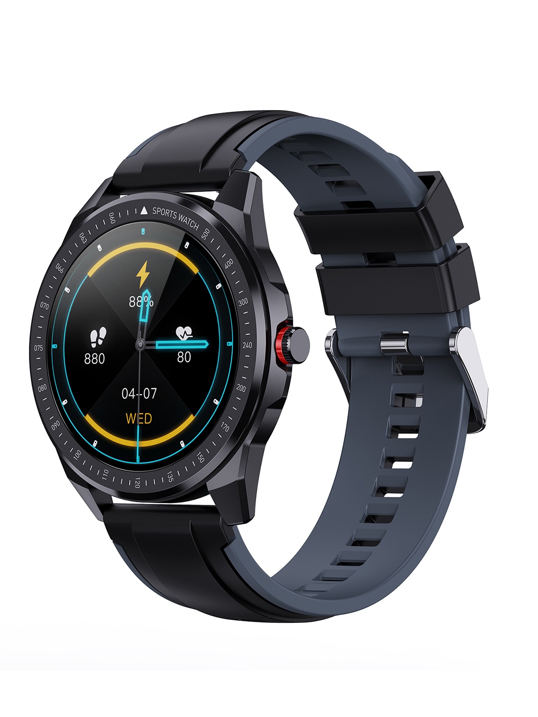

FitSpark Unisex Black & Smoke Grey GHOST Thinnest True Color HD Large Screen Smartwatch