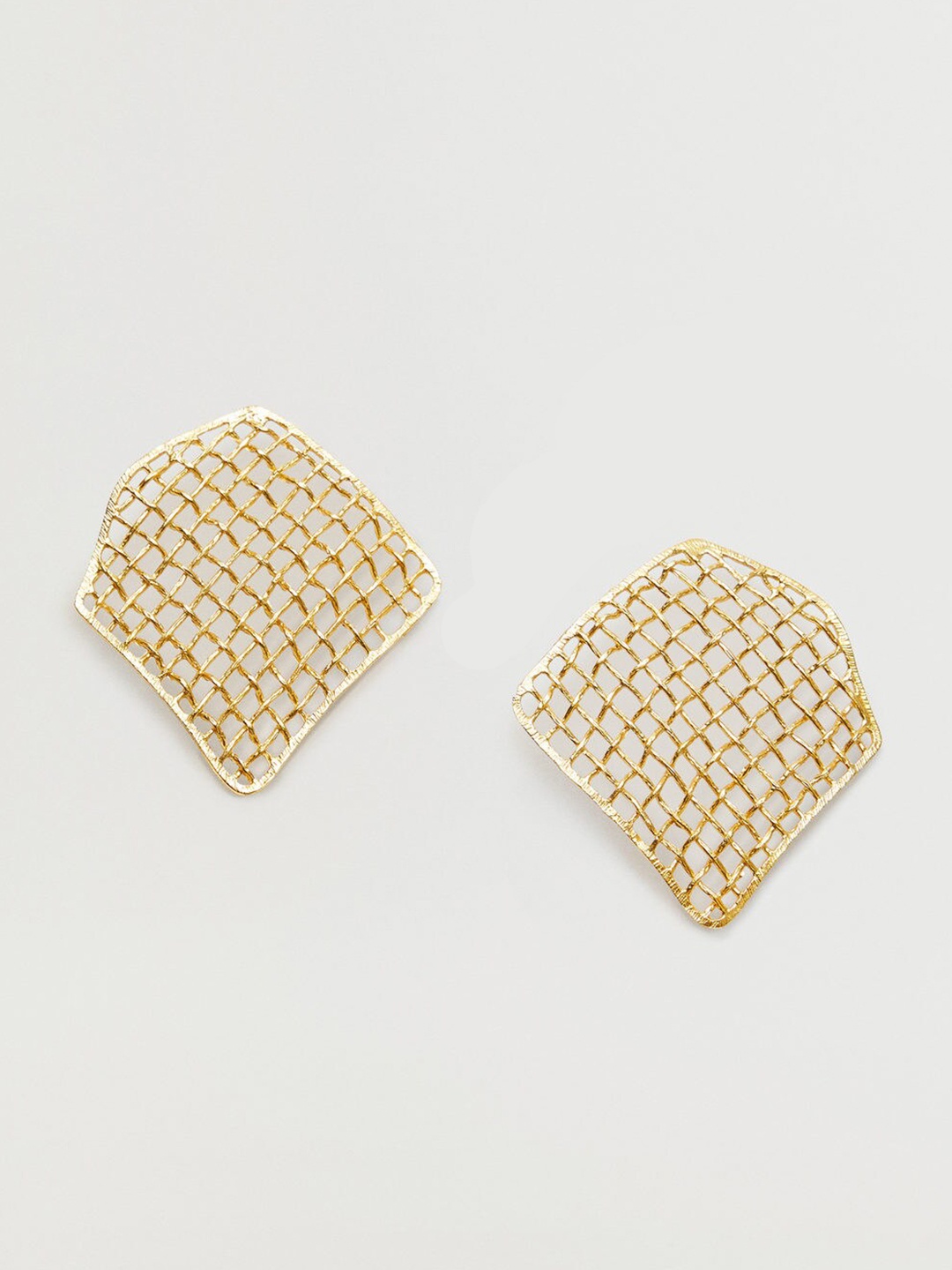 

MANGO Gold-Toned Geometric Drop earrings