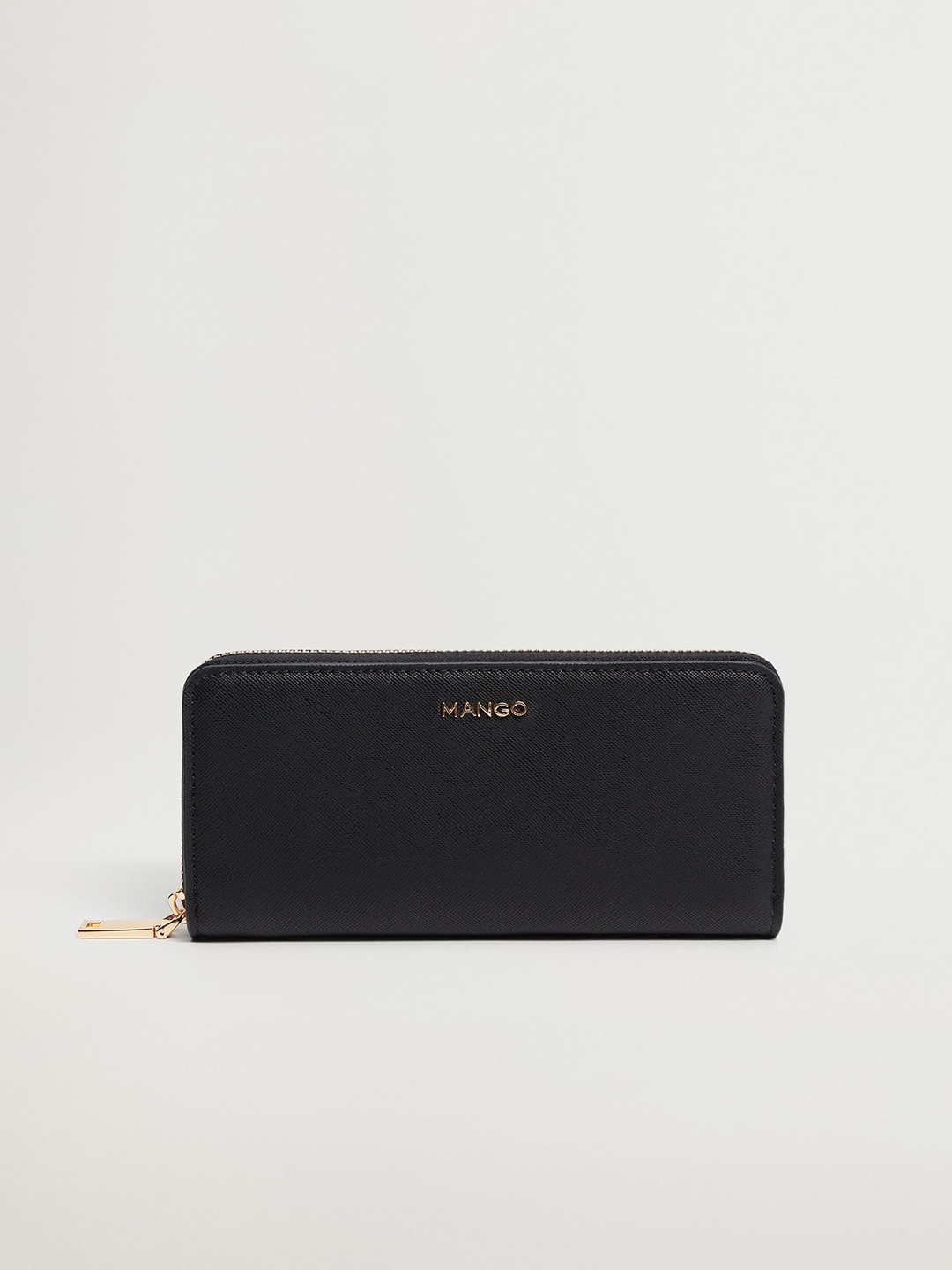 

MANGO Women Black Solid Zip Around Wallet