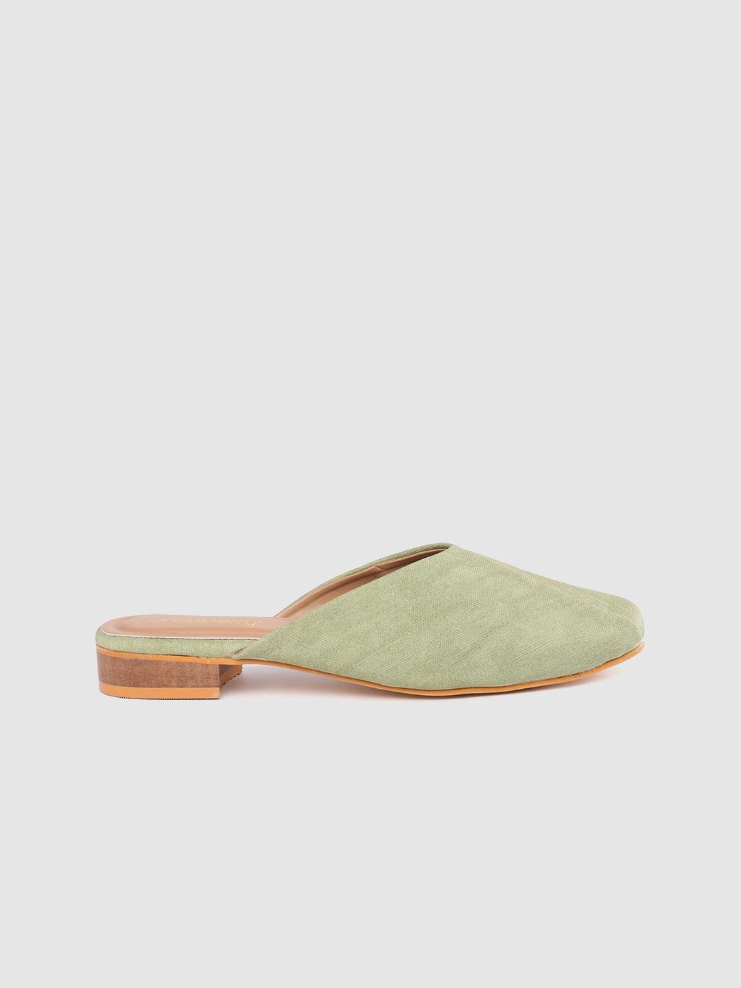 

DressBerry Women Green Solid Mules
