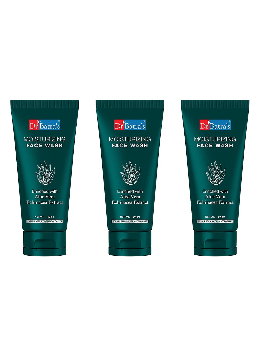 

Dr. Batras Set Of 3 Moisturizing Face Wash Enriched With Aloe Vera & Echinacea - 50g Each, Green