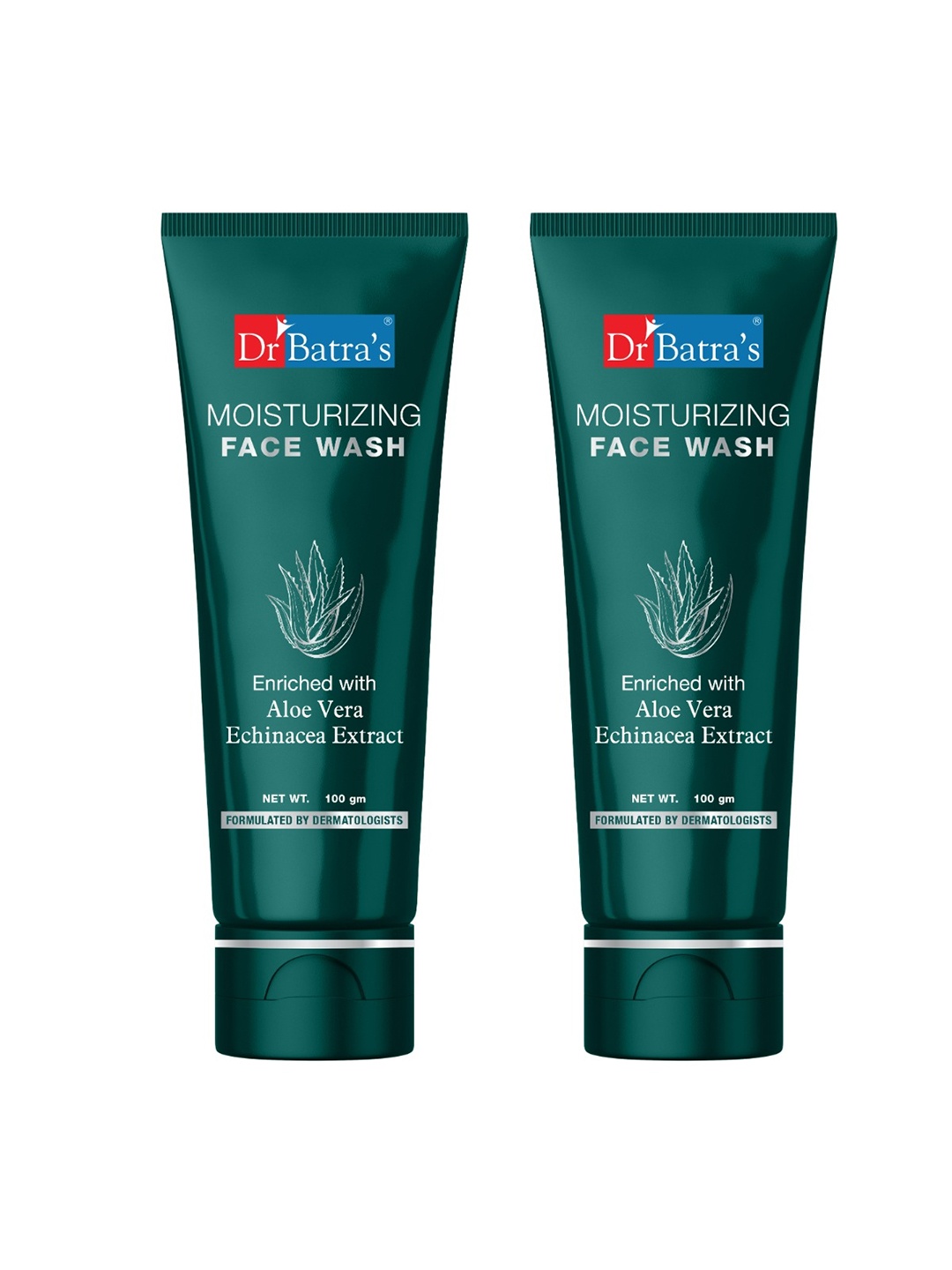 

Dr. Batras Set Of 2 Moisturizing Face Wash Enriched With Aloe Vera & Echinacea - 100g Each, Green