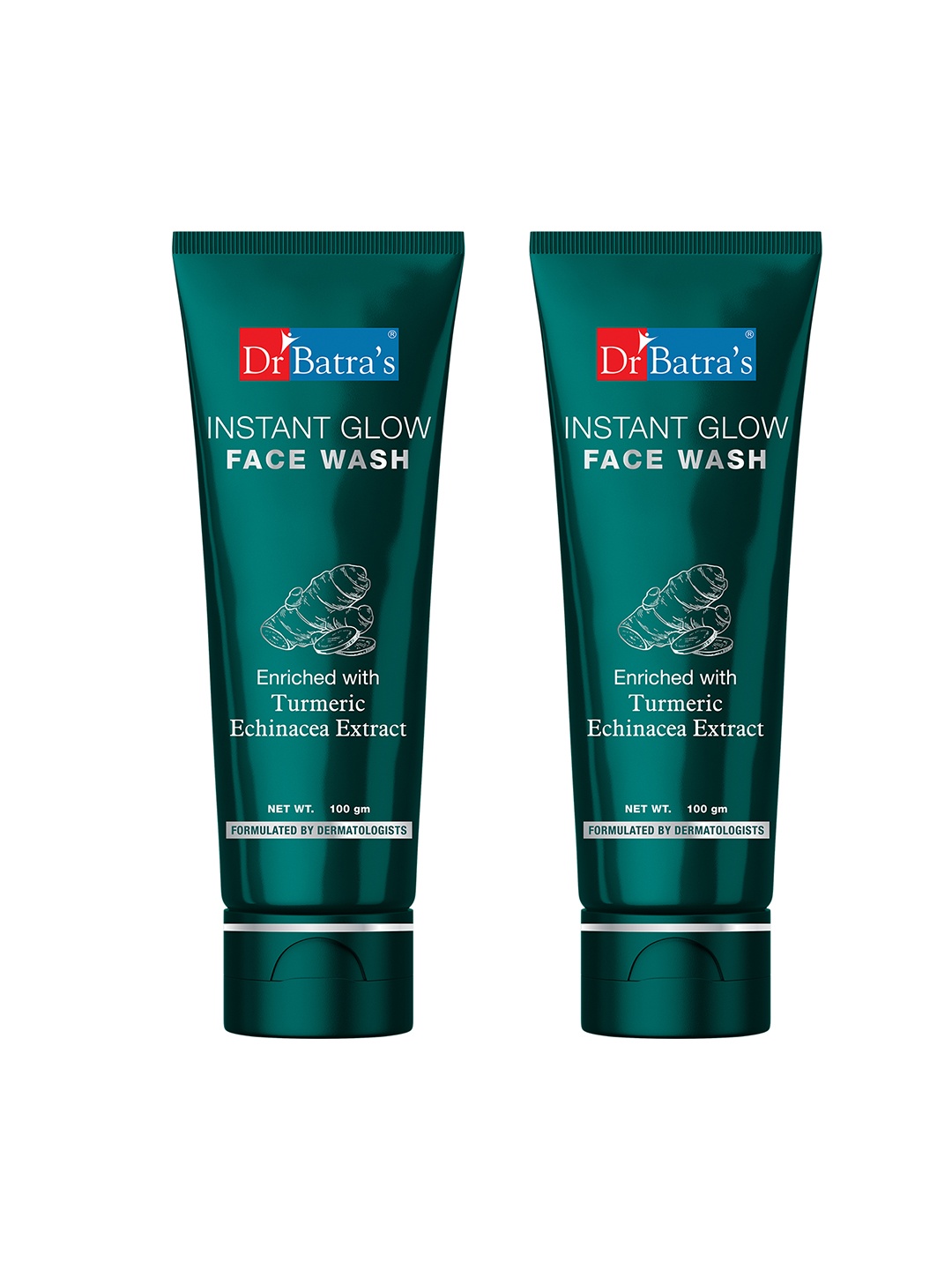 

Dr. Batras Set of 2 Instant Glow Face Wash With Turmeric For Healthy Skin - 100g Each, Yellow